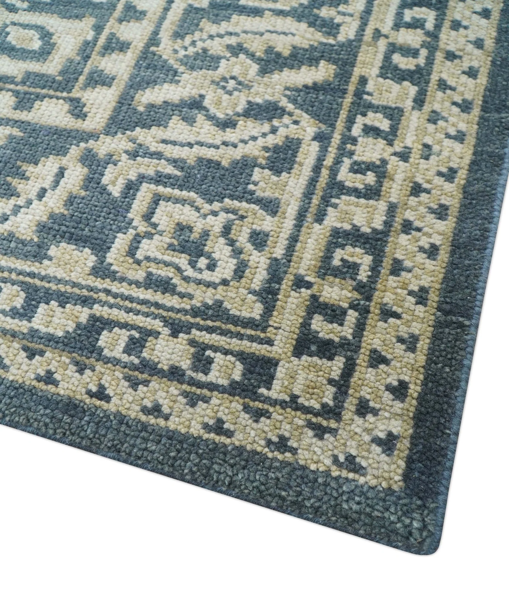 Idris Custom Made Turkish Design Gray And Ivory Hand Knotted Wool Rug - Image 6
