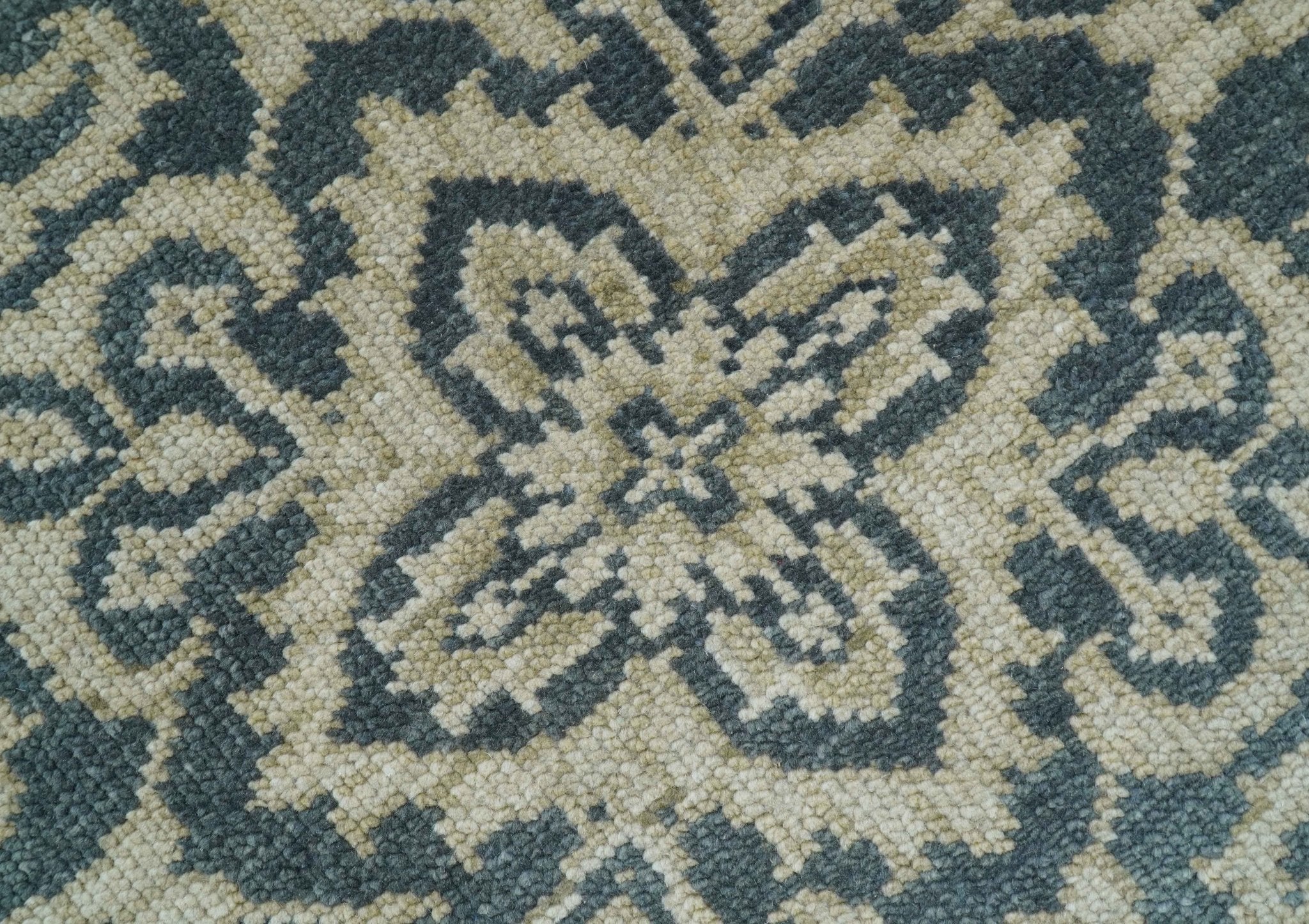 Idris Custom Made Turkish Design Gray And Ivory Hand Knotted Wool Rug - Image 8