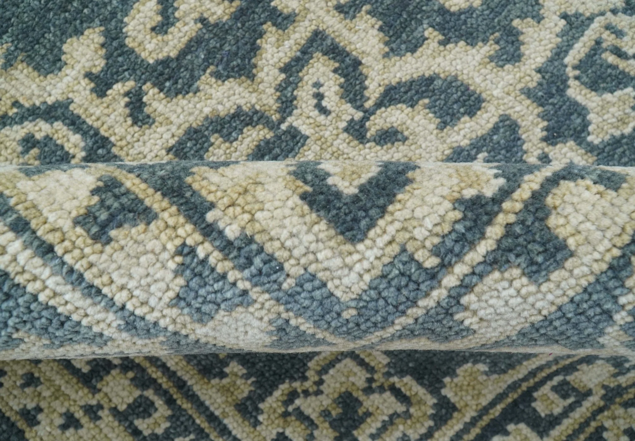 Idris Custom Made Turkish Design Gray And Ivory Hand Knotted Wool Rug - Image 9