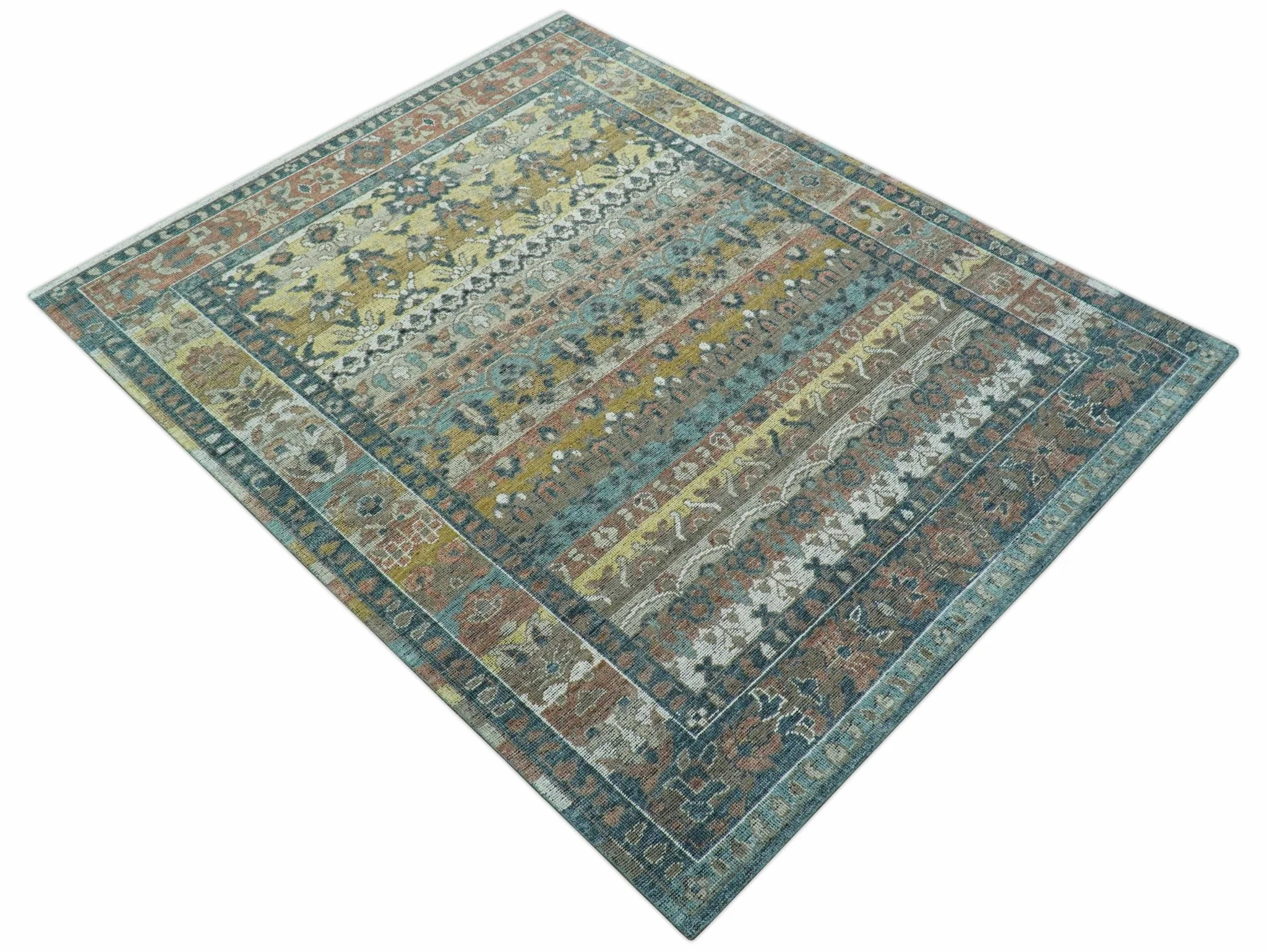 Custom Made Turkish Design Multi color Hand Knotted Wool Rug - Image 11