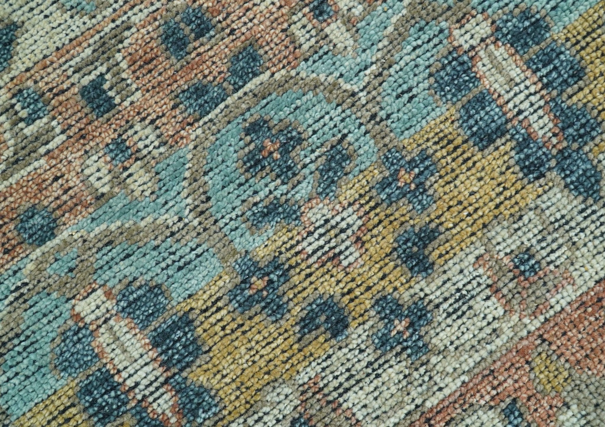 Custom Made Turkish Design Multi color Hand Knotted Wool Rug - Image 7