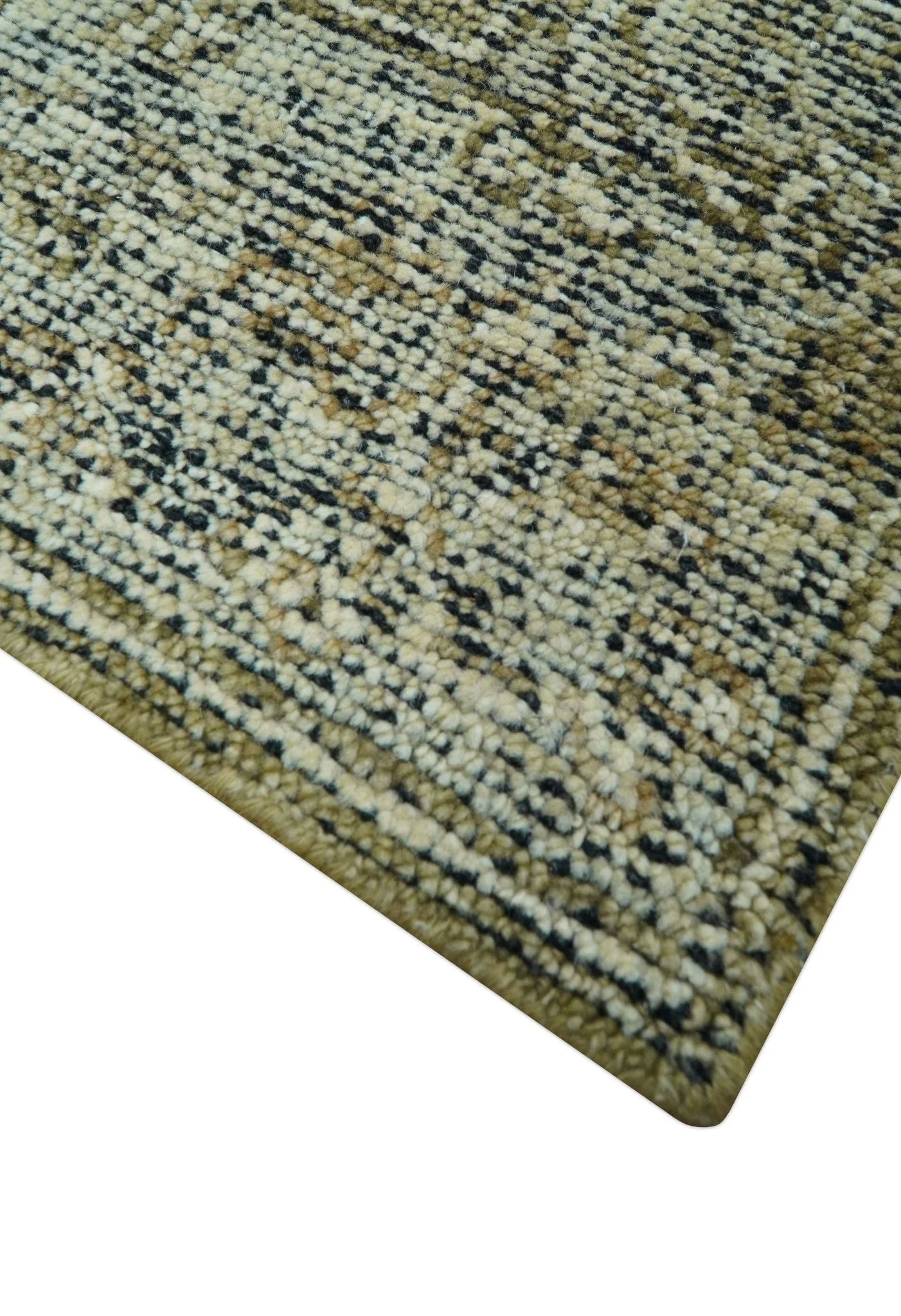 Custom Made Traditional Design Olive Hand Knotted Wool Area Rug - Image 6