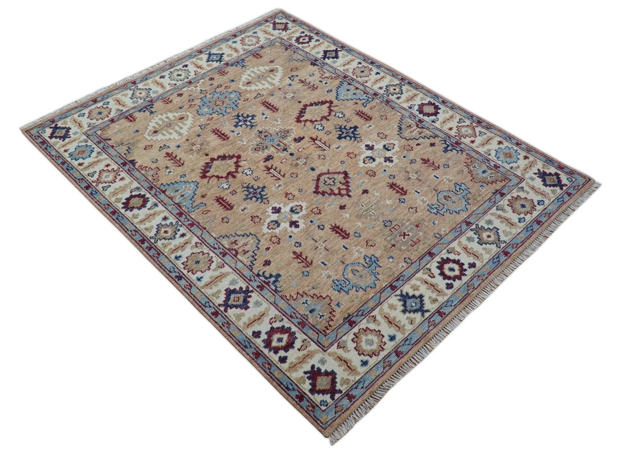 Astra Custom Made Turkish Peach Hand knotted Wool Rug - Image 10
