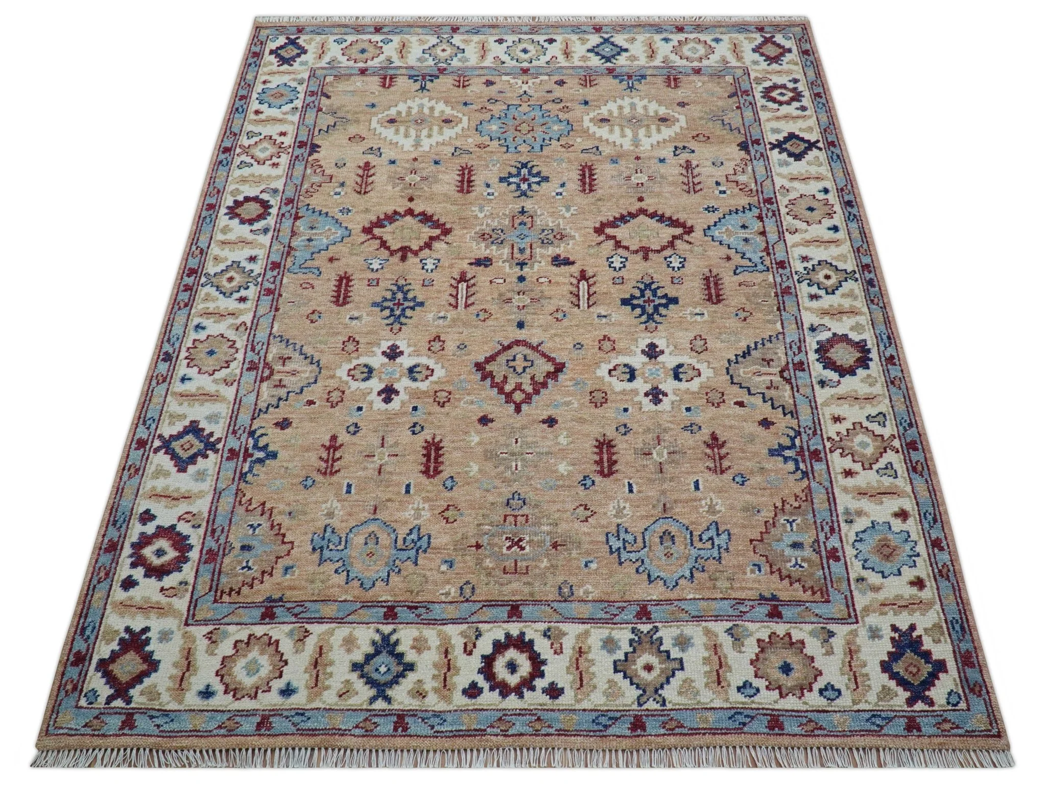 Astra Custom Made Turkish Peach Hand knotted Wool Rug - Image 11