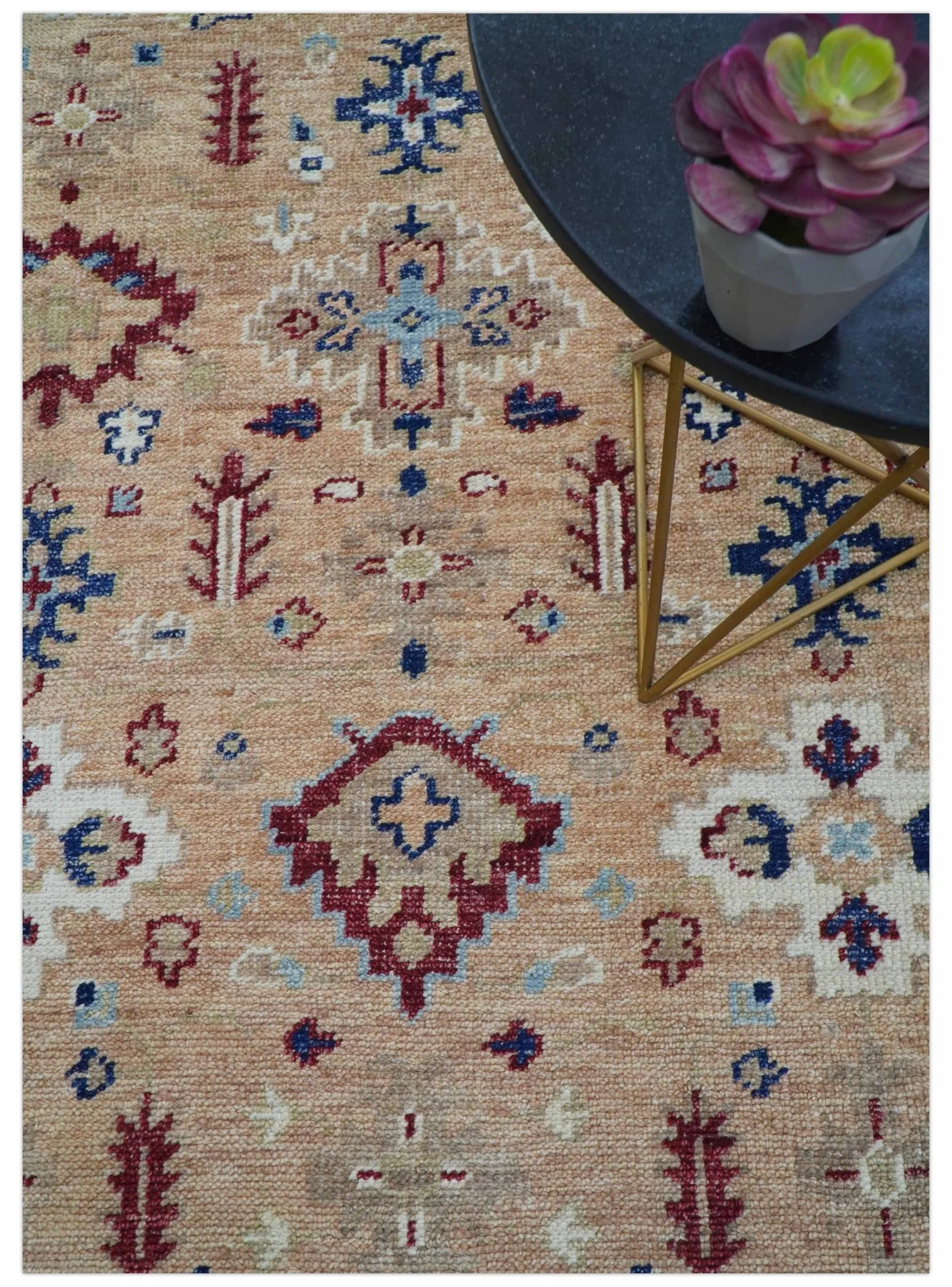 Astra Custom Made Turkish Peach Hand knotted Wool Rug - Image 7