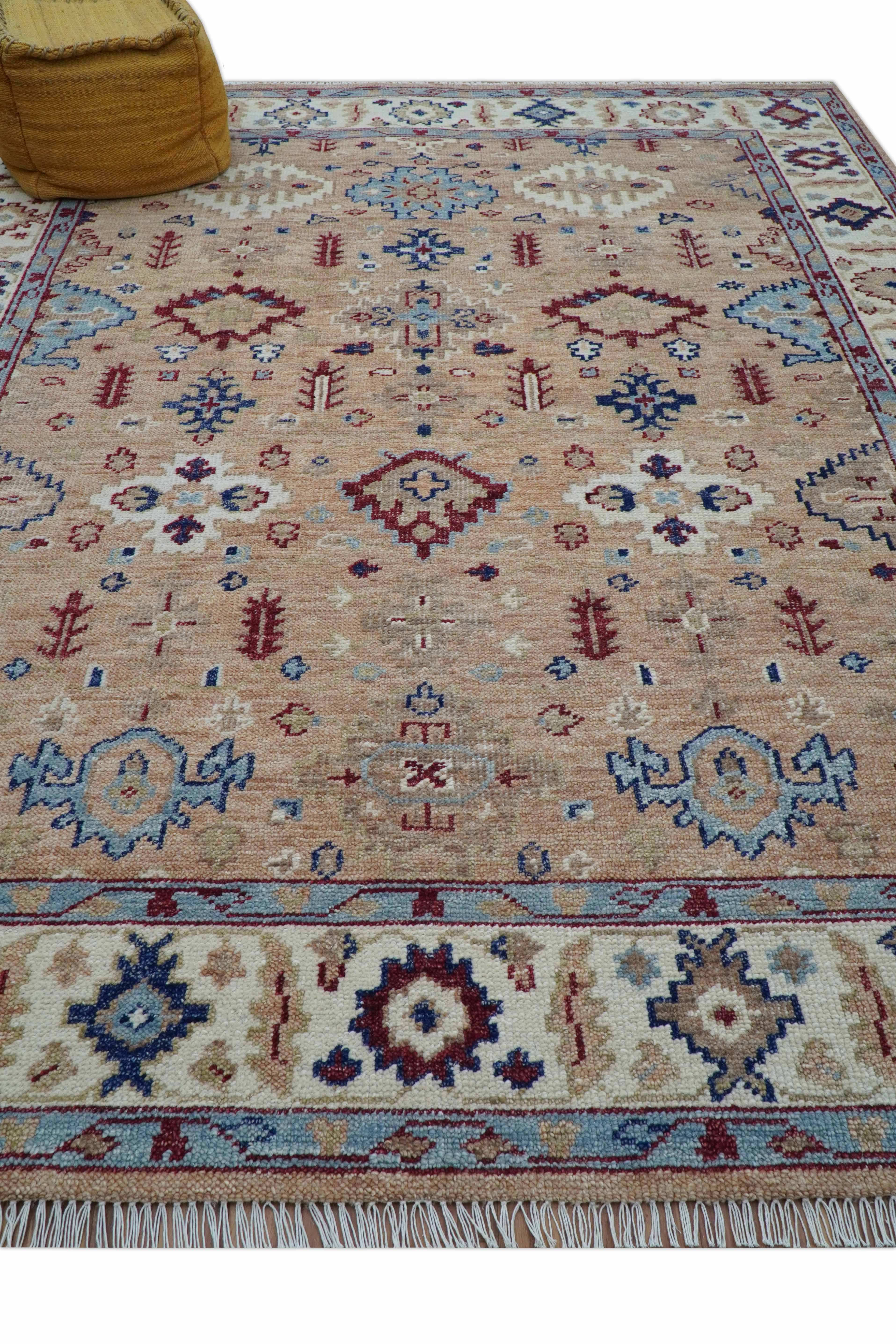Astra Custom Made Turkish Peach Hand knotted Wool Rug - Image 8