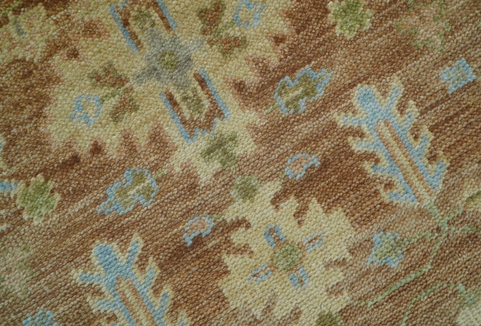 Custom Made Traditional Turkish Rust And Peach Hand Knotted Wool Area Rug - Image 7