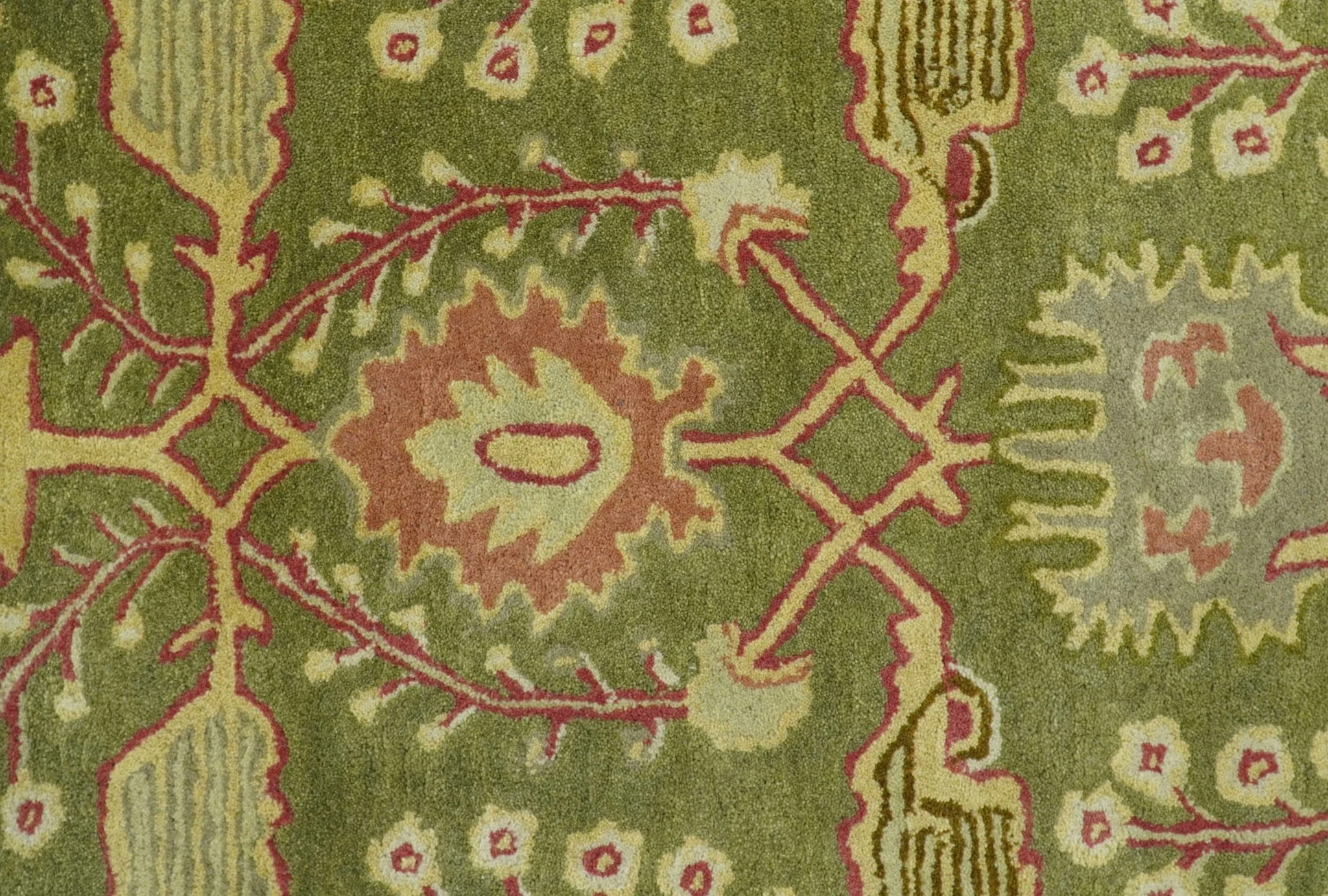 Custom Made Tree of life Green And Red Traditional Design Hand Tufted Wool Rug - Image 5