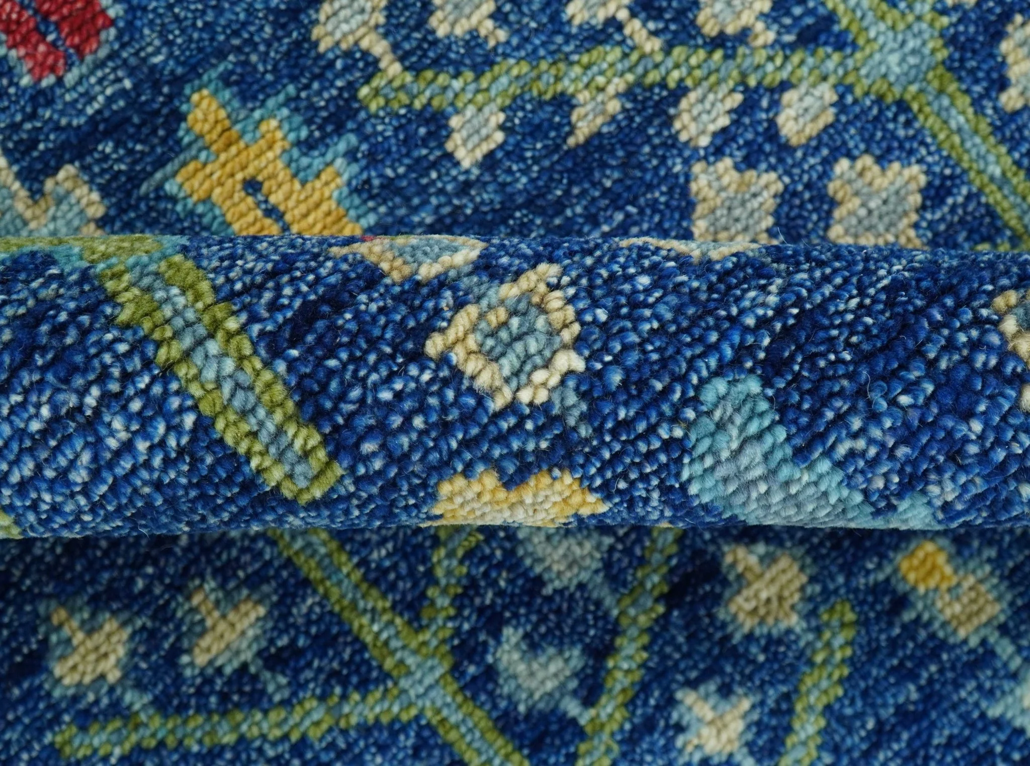 Custom Made Tree of Life Hand Knotted Blue And Beige Traditional Wool area Rug - Image 5