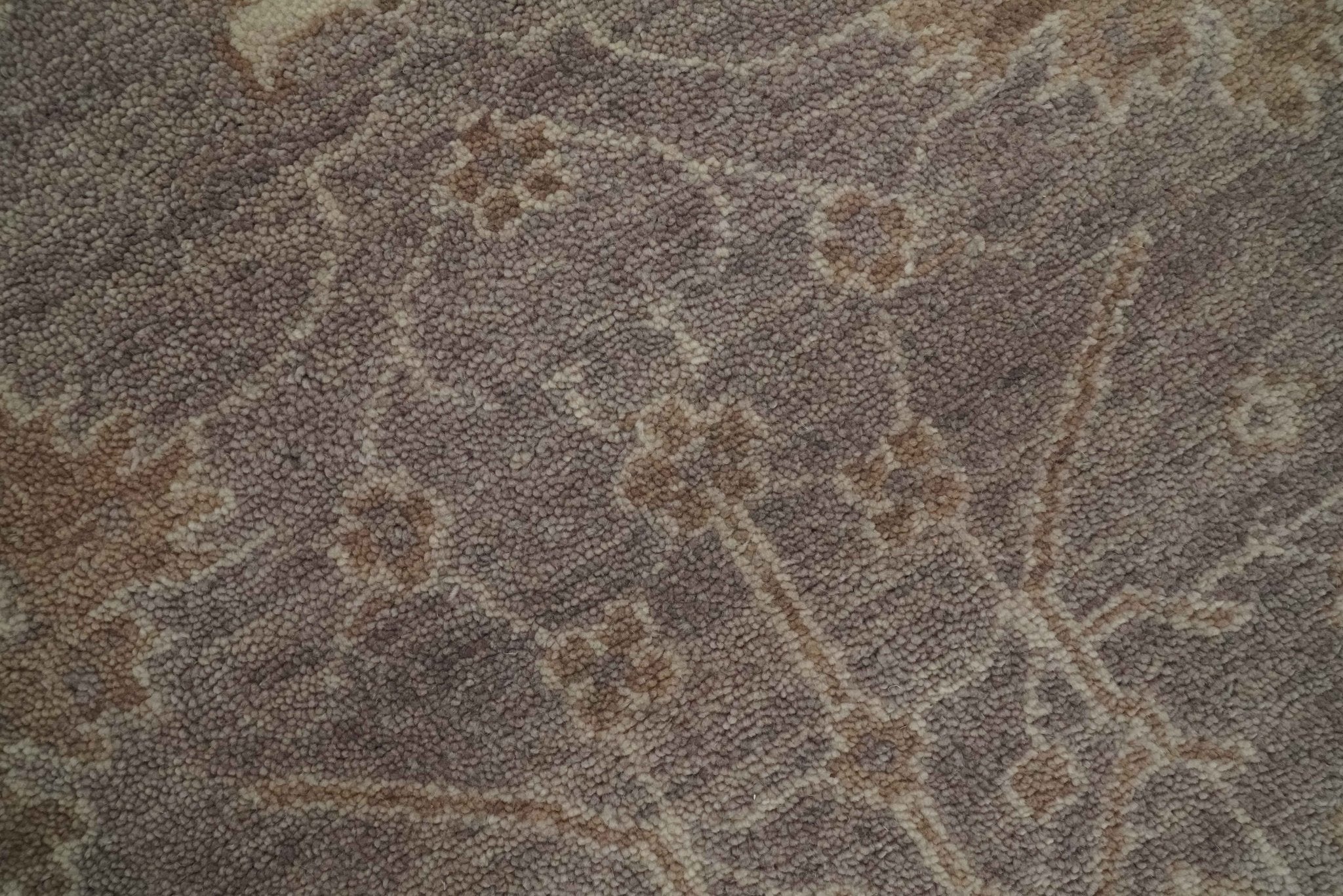 Custom Made Vintage Style Tree of life Brown And Beige Hand Knotted Wool Rug - Image 7
