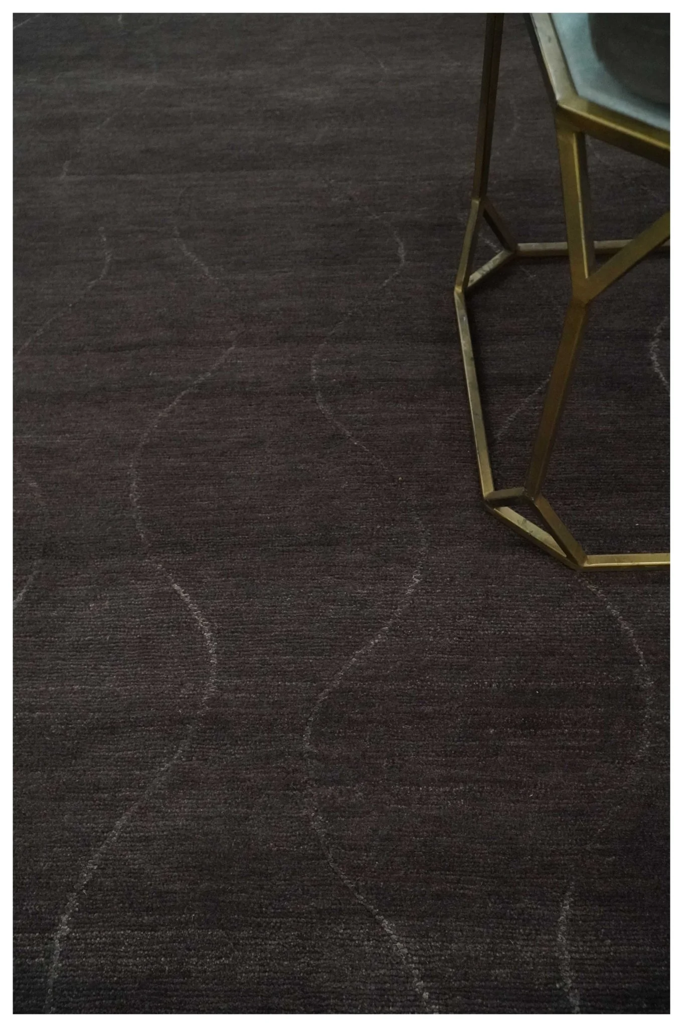 Dark Brown and Ivory Modern Stripes Pattern Hand knotted 5x7 wool and Art Silk Area Rug - Image 3