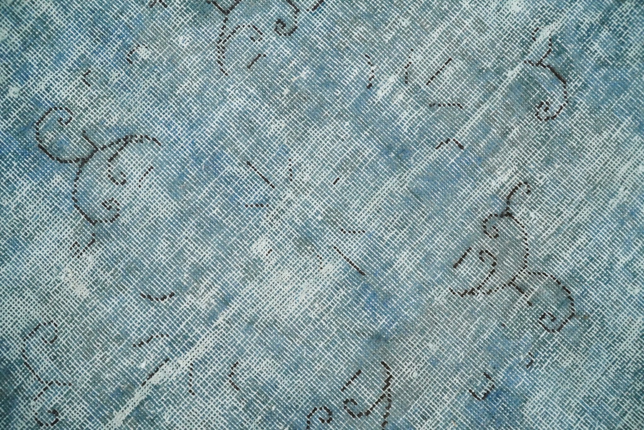 Distressed Vintage 8x11 Blue Traditional Oxidized Textured Persian Low Pile Wool Rug | TRD4308 - Image 9