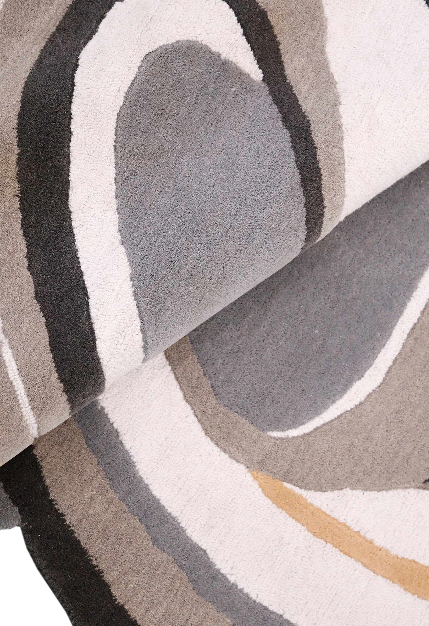 Drifted Ribbon Gray Hand Tufted 5x8 Wool Area Rug - Image 7