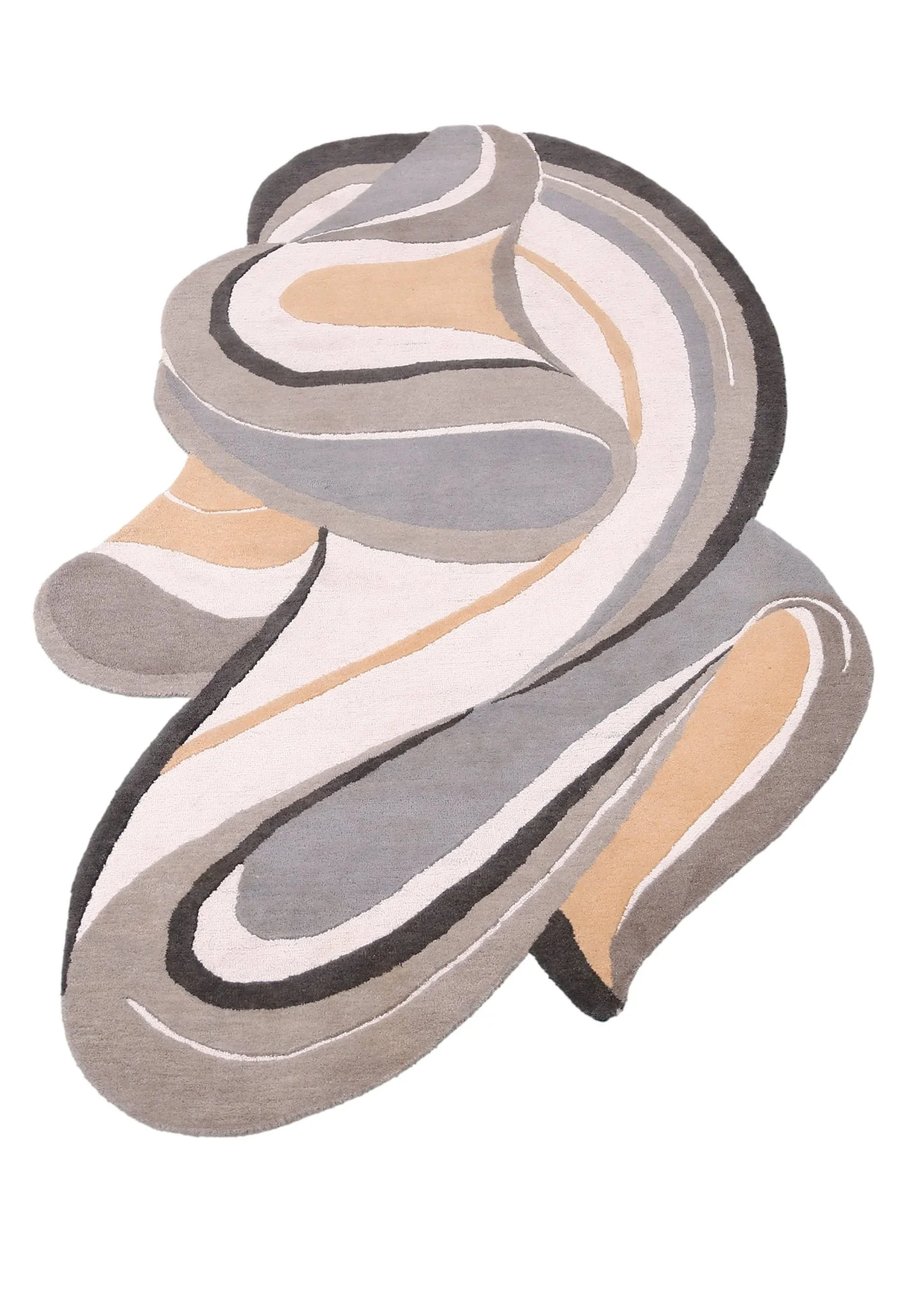 Drifted Ribbon Gray Hand Tufted 5x8 Wool Area Rug - Image 8