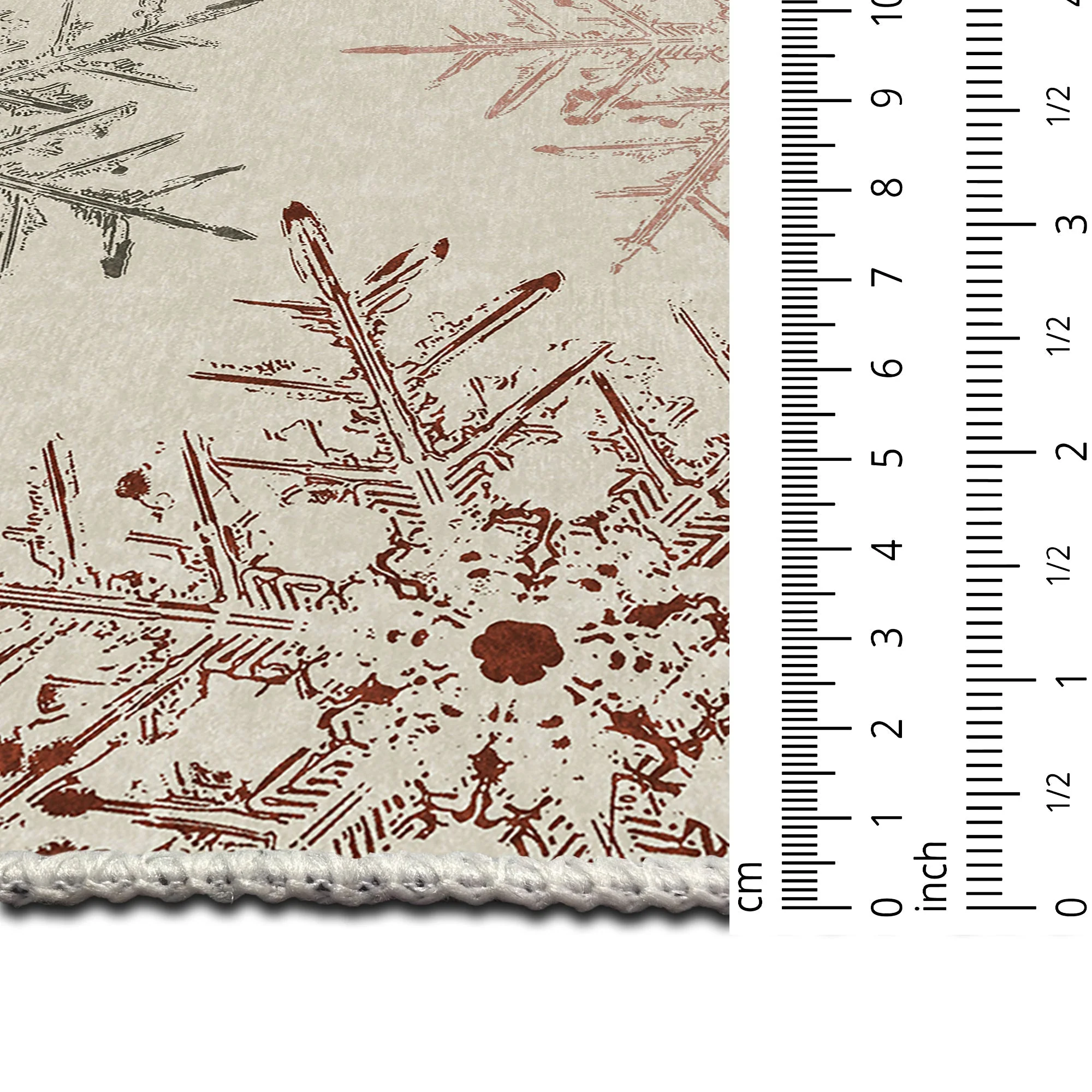 Elvian Christmas Beige Machine Washable Cotton Area Rug - Image 7