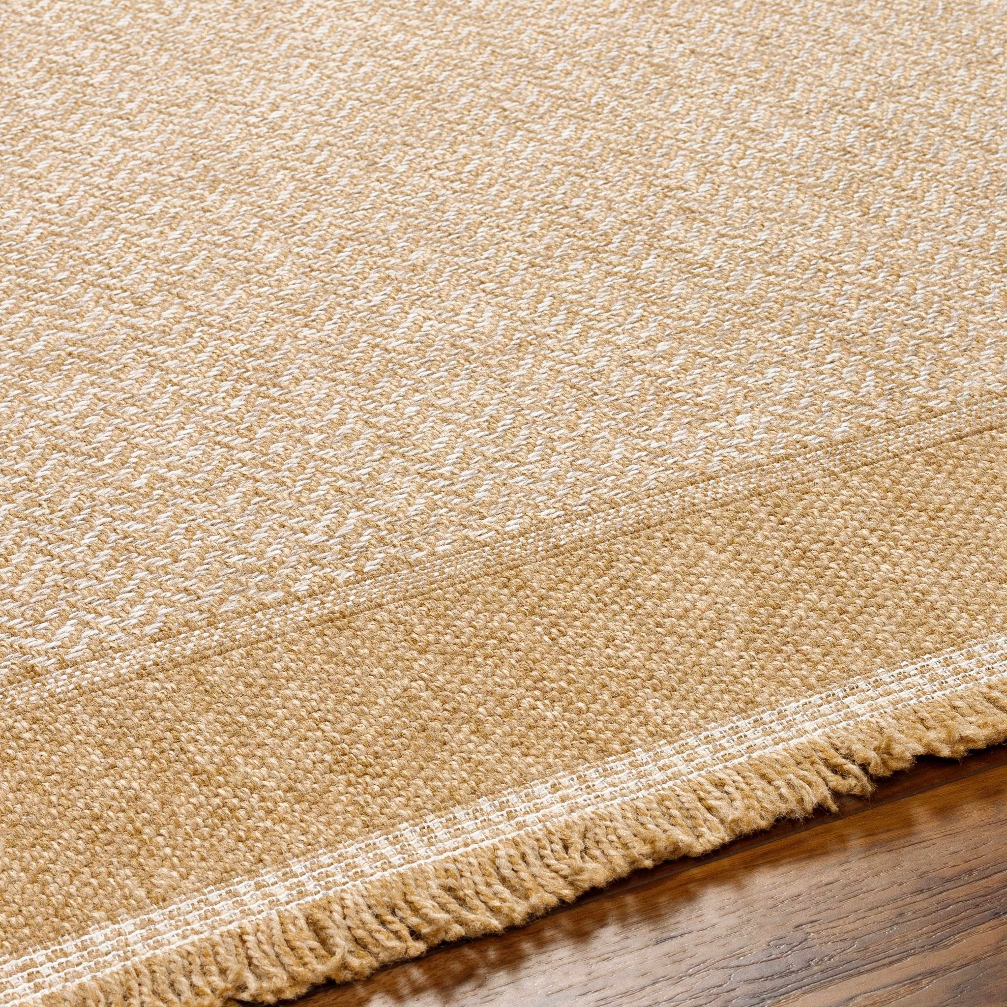 Endre Chevron Pattern Beige And Ivory Machine Woven Indoor & Outdoor Rug - Image 5