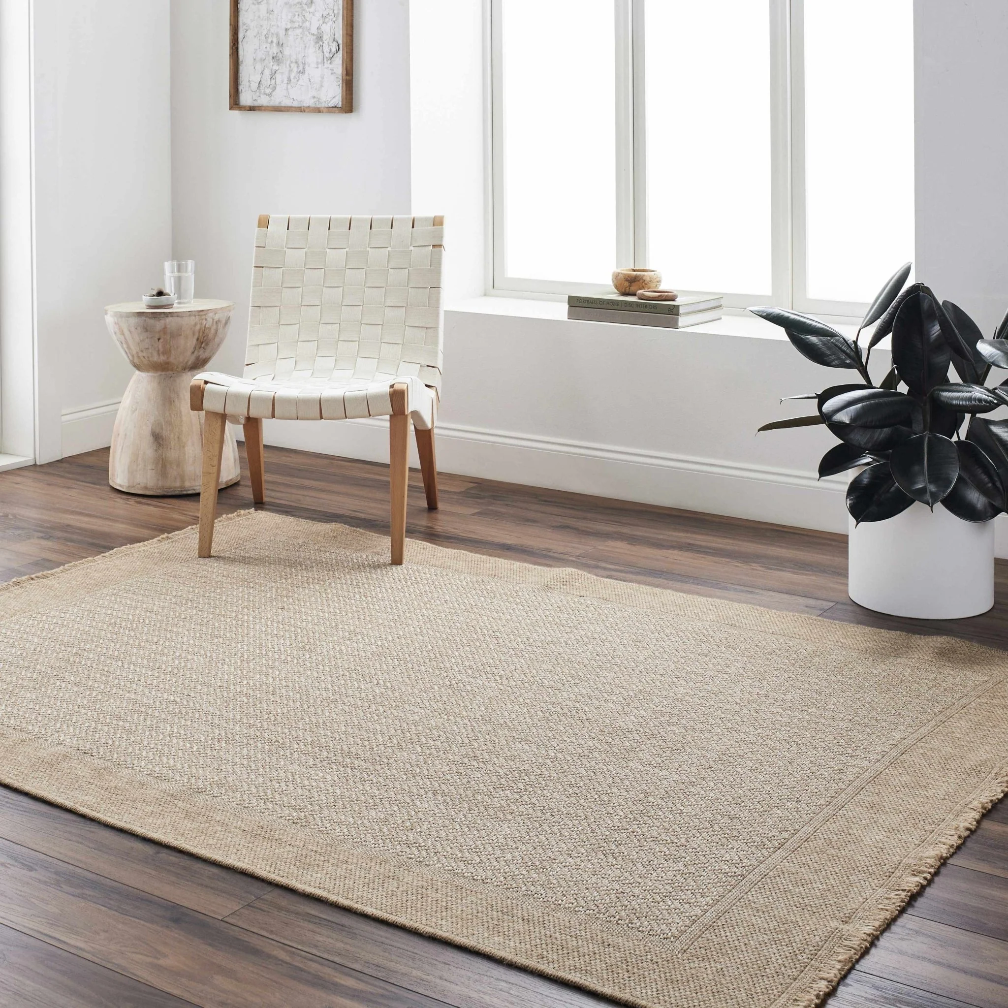 Endre Chevron Pattern Beige And Ivory Machine Woven Indoor & Outdoor Rug - Image 8