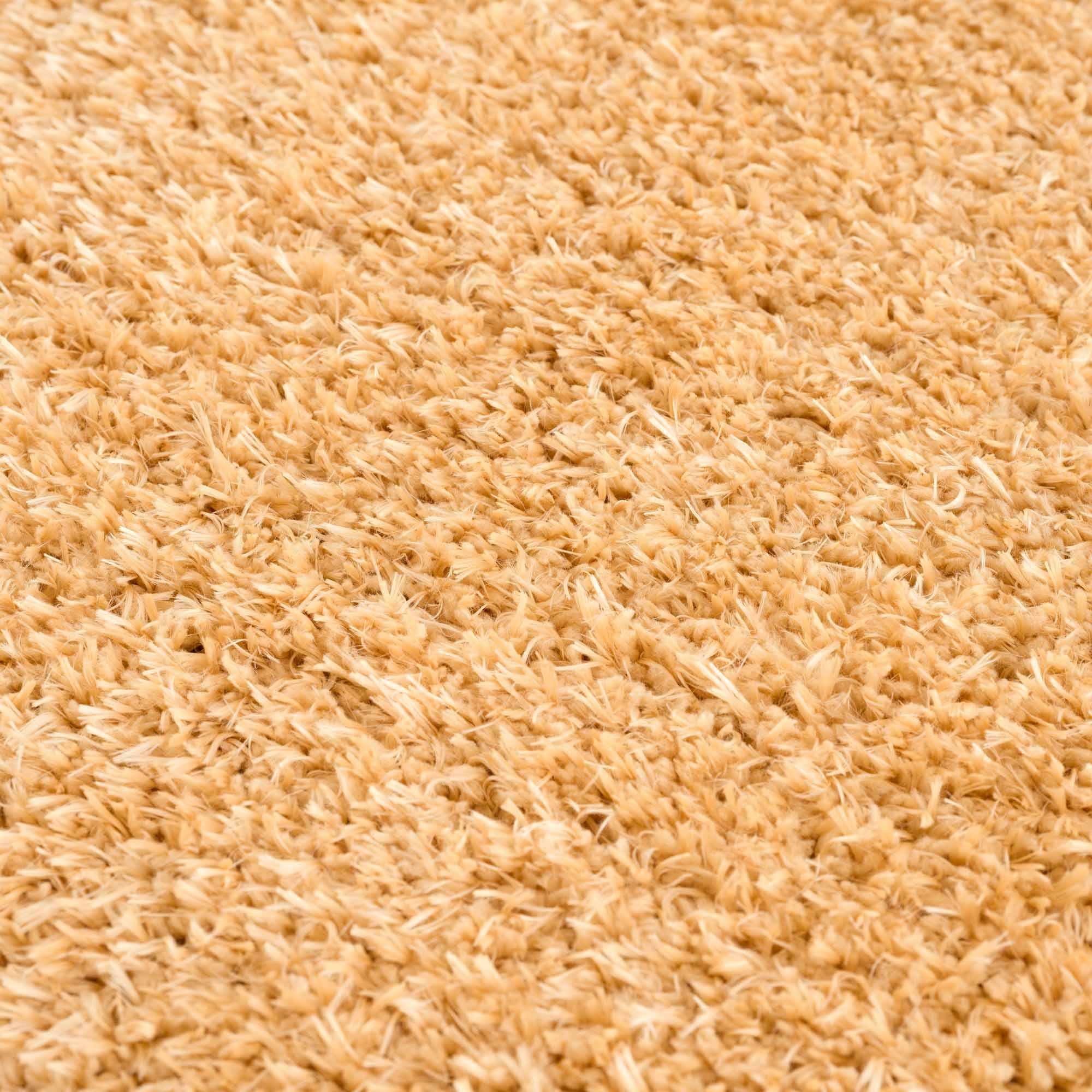 Solid Machine Woven Peach Gold Plush wool area rug - Image 12