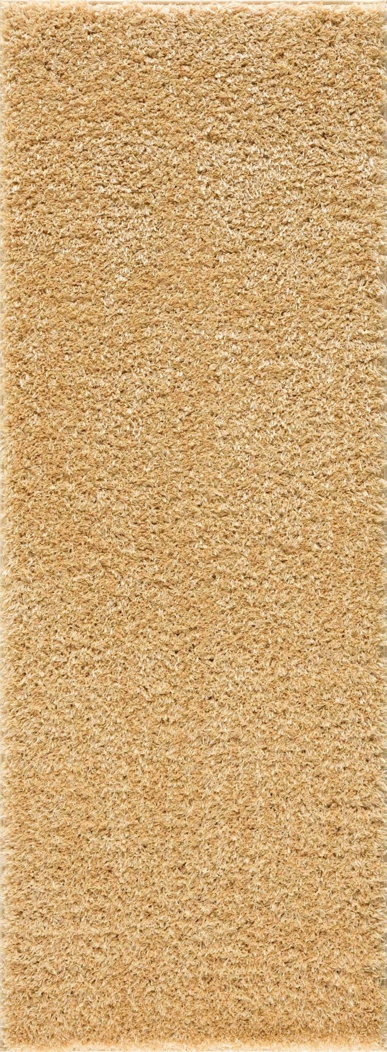 Solid Machine Woven Peach Gold Plush wool area rug - Image 4