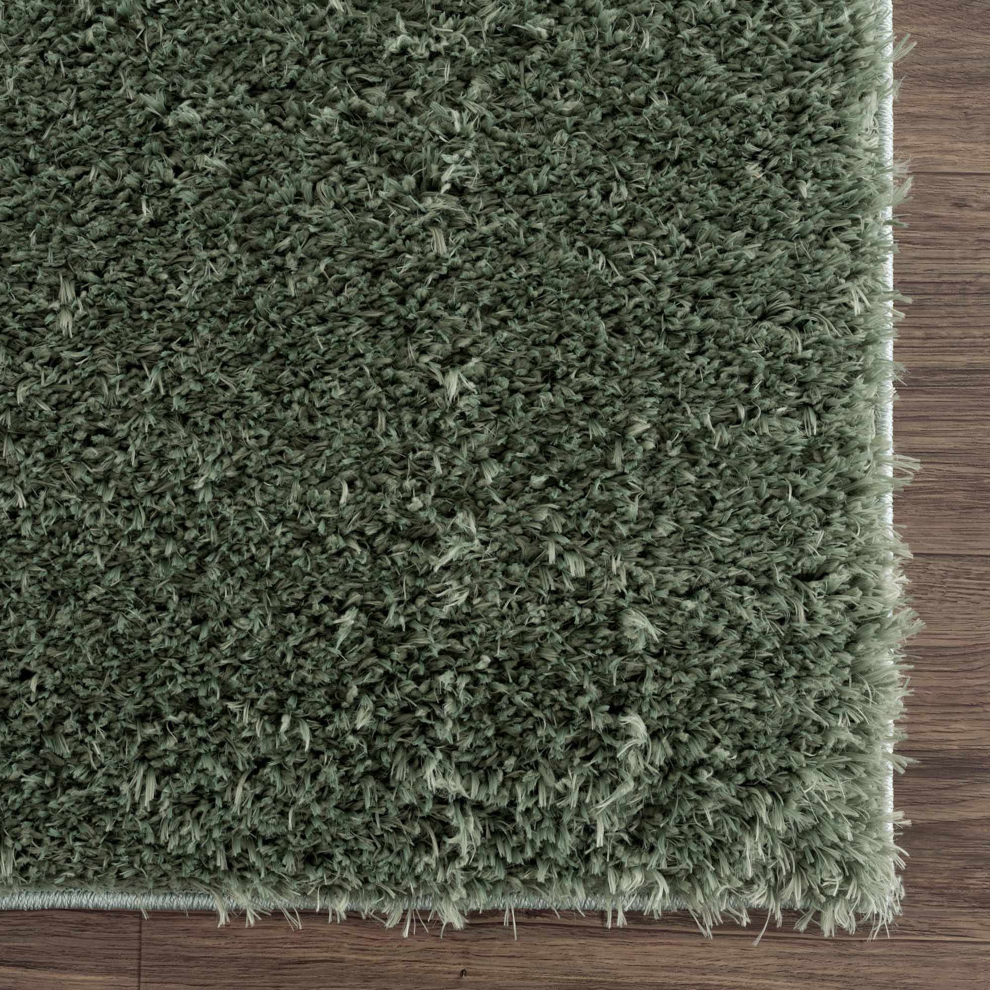 Modern Solid Dark Olive green Woven Plush area rug - Image 10