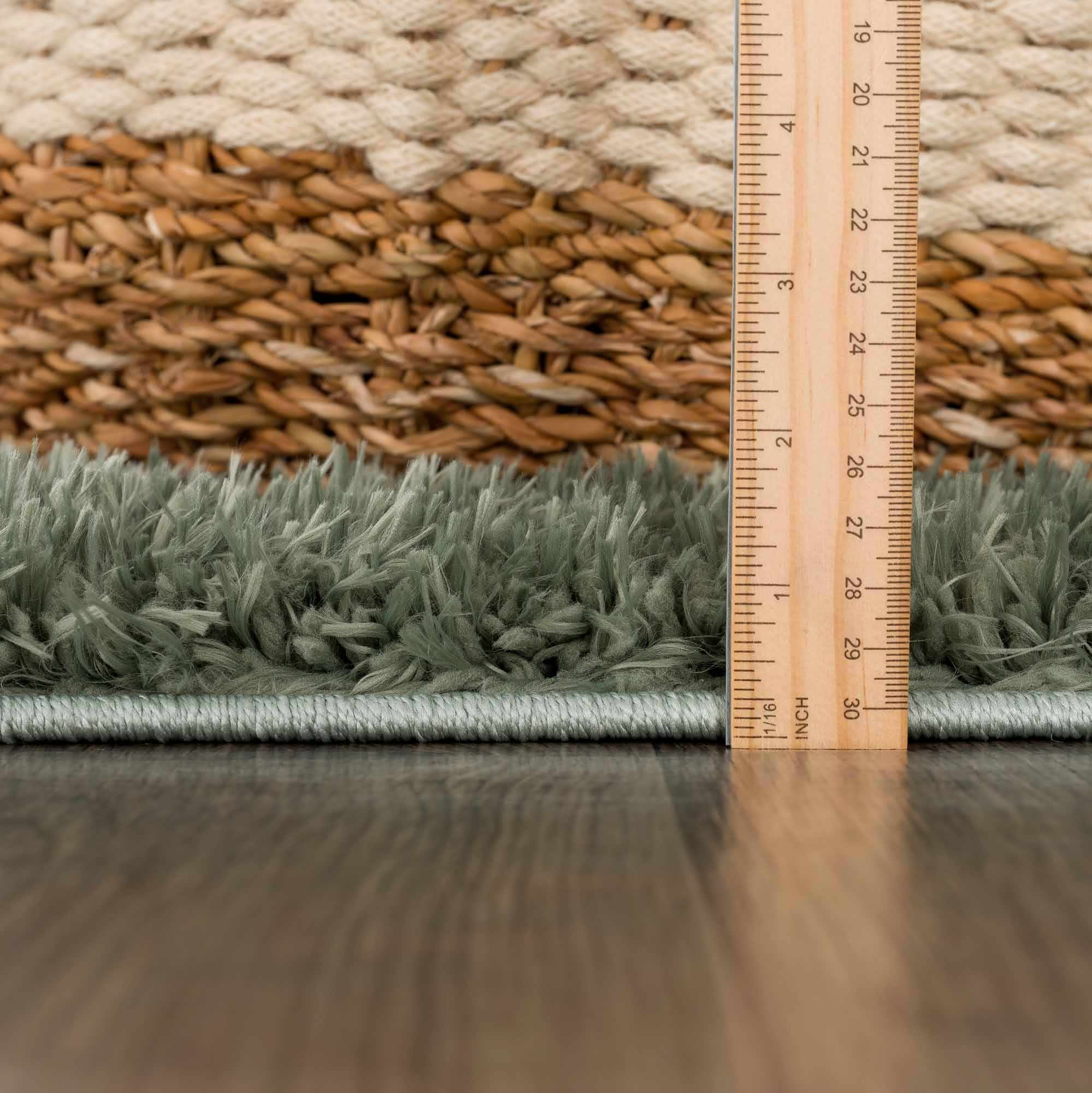 Modern Solid Dark Olive green Woven Plush area rug - Image 11