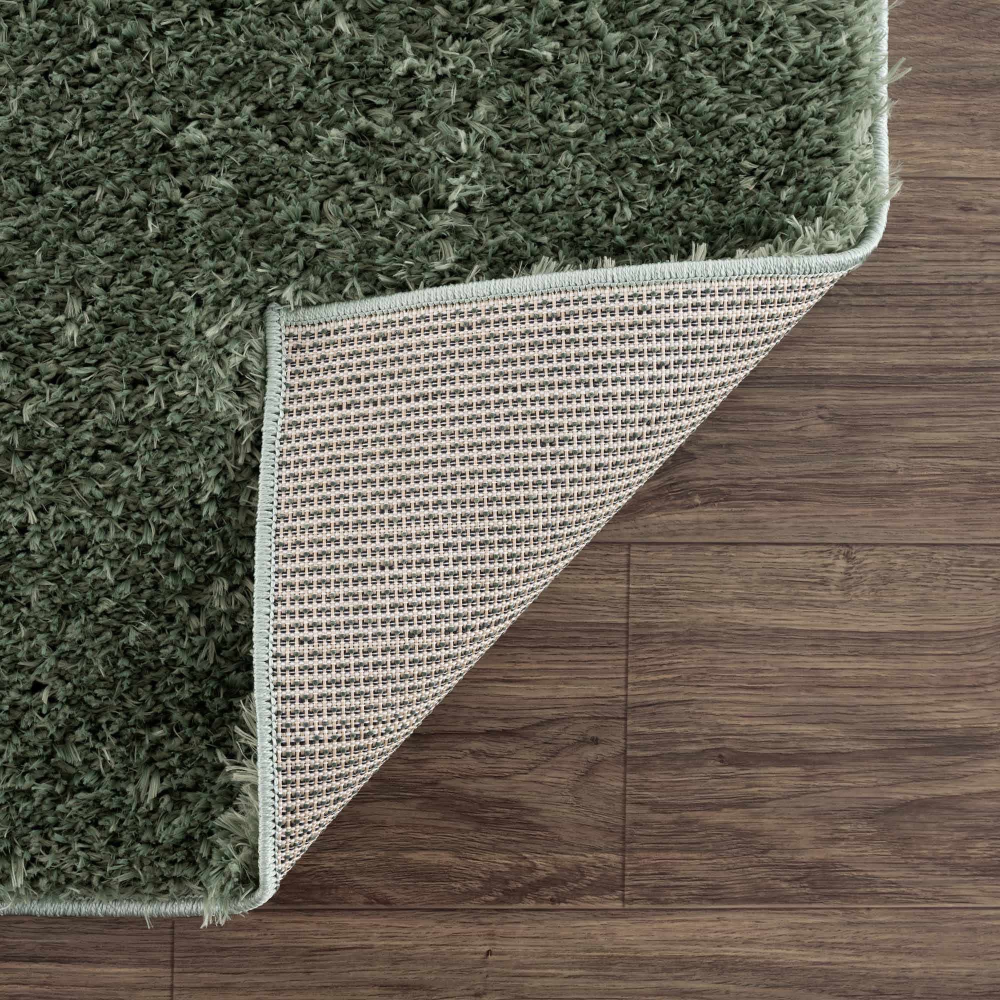 Modern Solid Dark Olive green Woven Plush area rug - Image 5