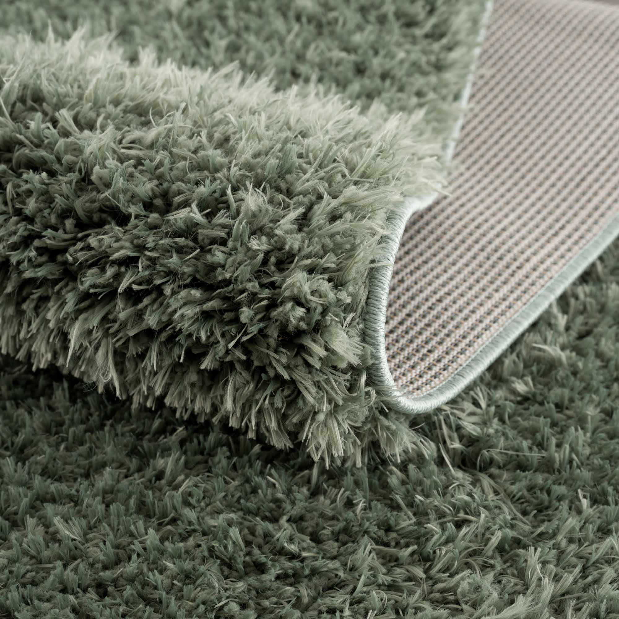 Modern Solid Dark Olive green Woven Plush area rug - Image 7