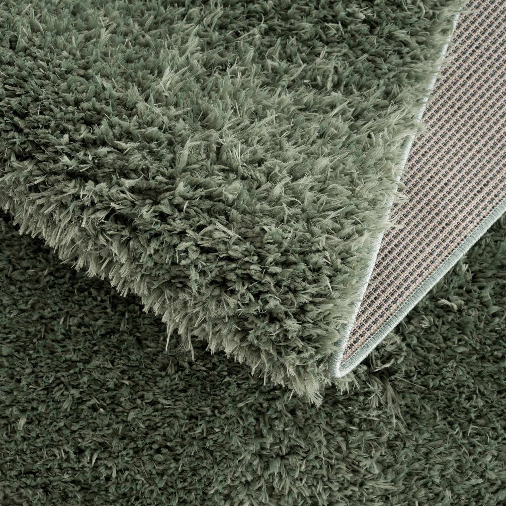 Modern Solid Dark Olive green Woven Plush area rug - Image 8