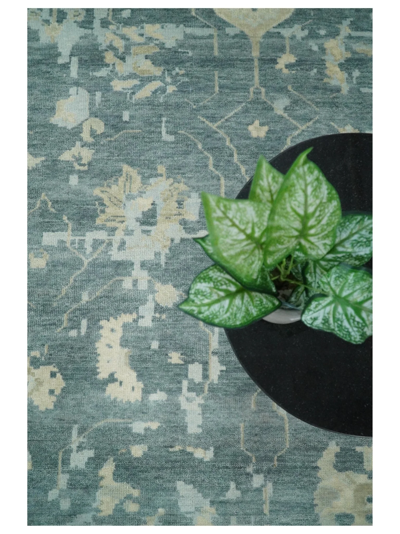 Fine Antique 8x10 Beige and Blue Abstract Hand Knotted Wool Area Rug | TRDCP506912 - Image 7