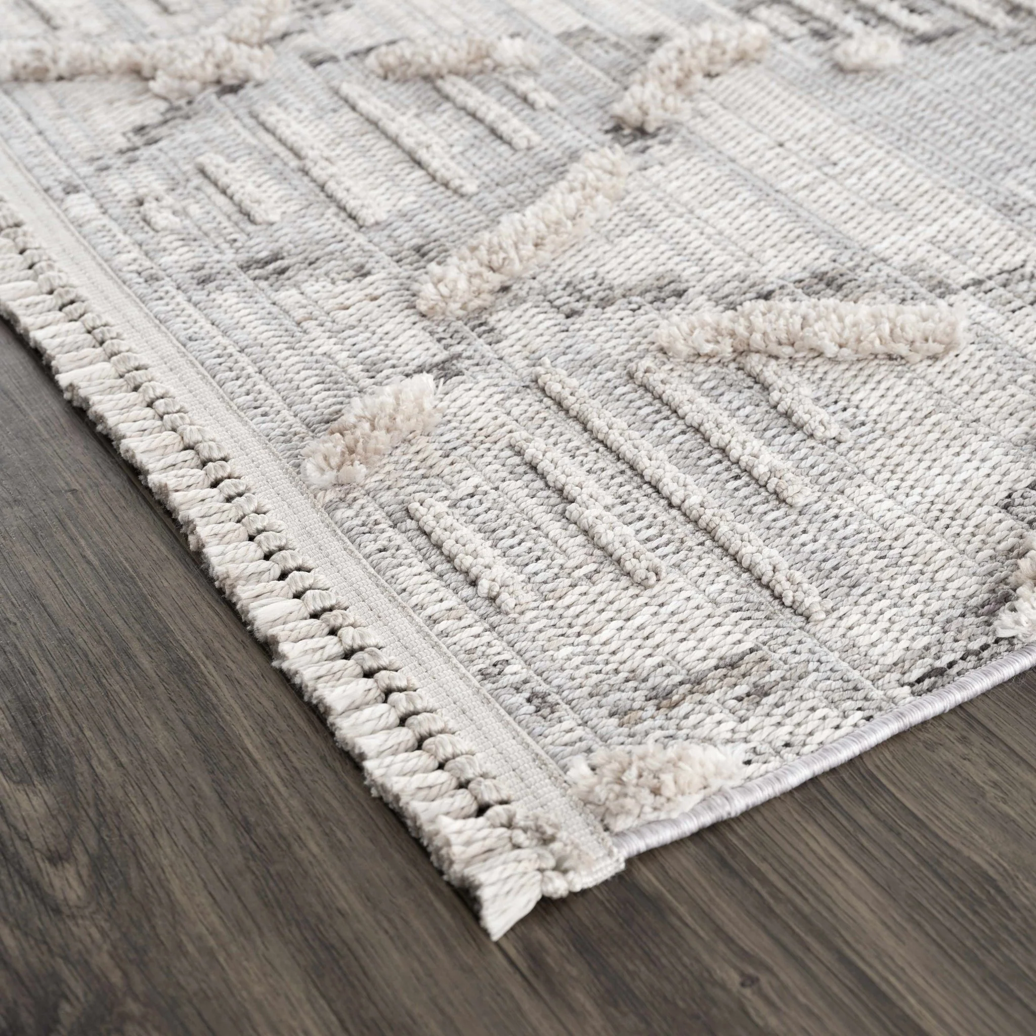 Gray, Silver and Brown Geometrical Texture Area Rug - Image 12