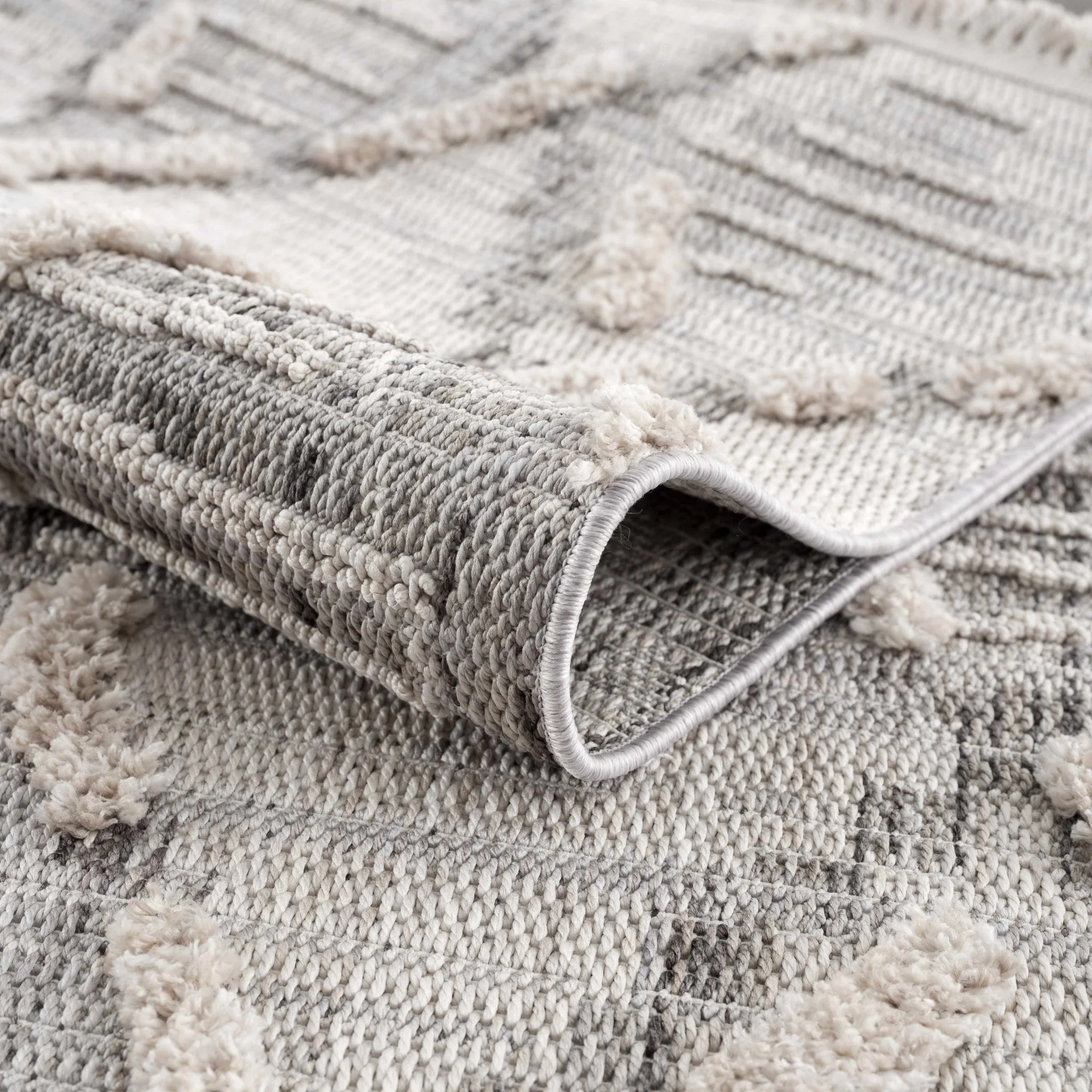 Gray, Silver and Brown Geometrical Texture Area Rug - Image 14