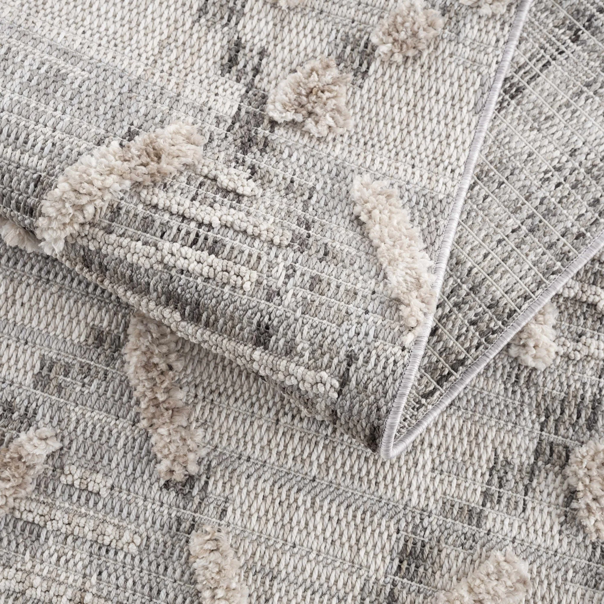 Gray, Silver and Brown Geometrical Texture Area Rug - Image 16