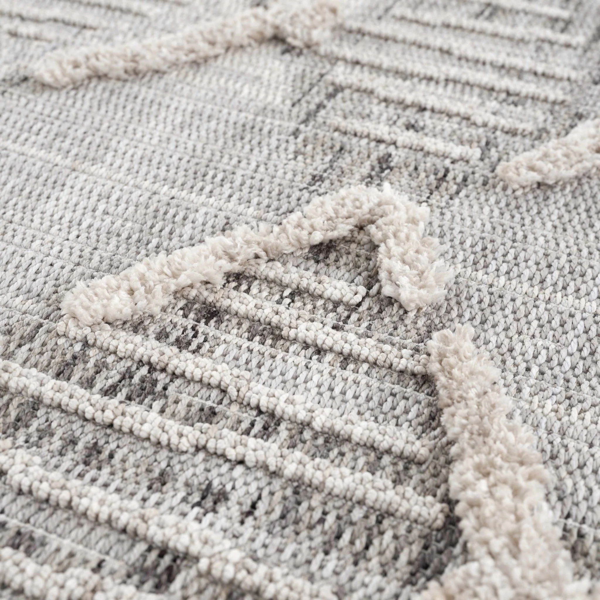 Gray, Silver and Brown Geometrical Texture Area Rug - Image 20