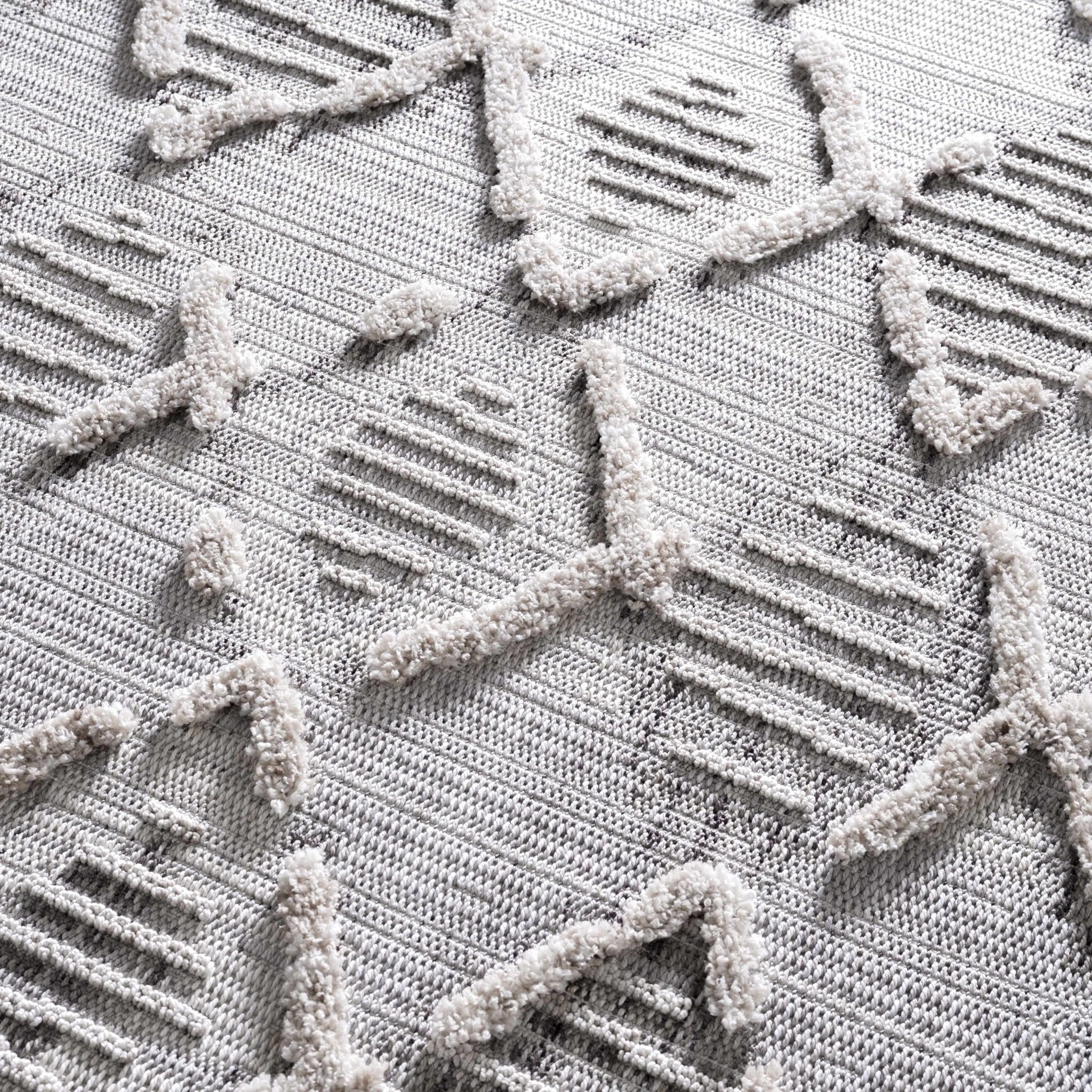 Gray, Silver and Brown Geometrical Texture Area Rug - Image 22