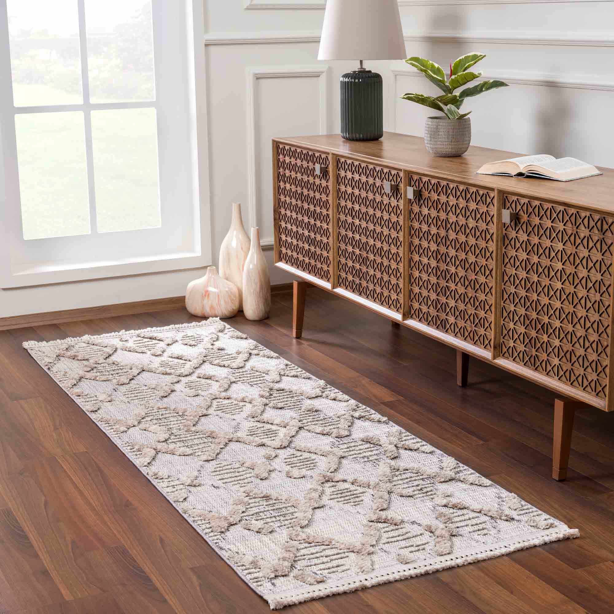 Gray, Silver and Brown Geometrical Texture Area Rug - Image 7