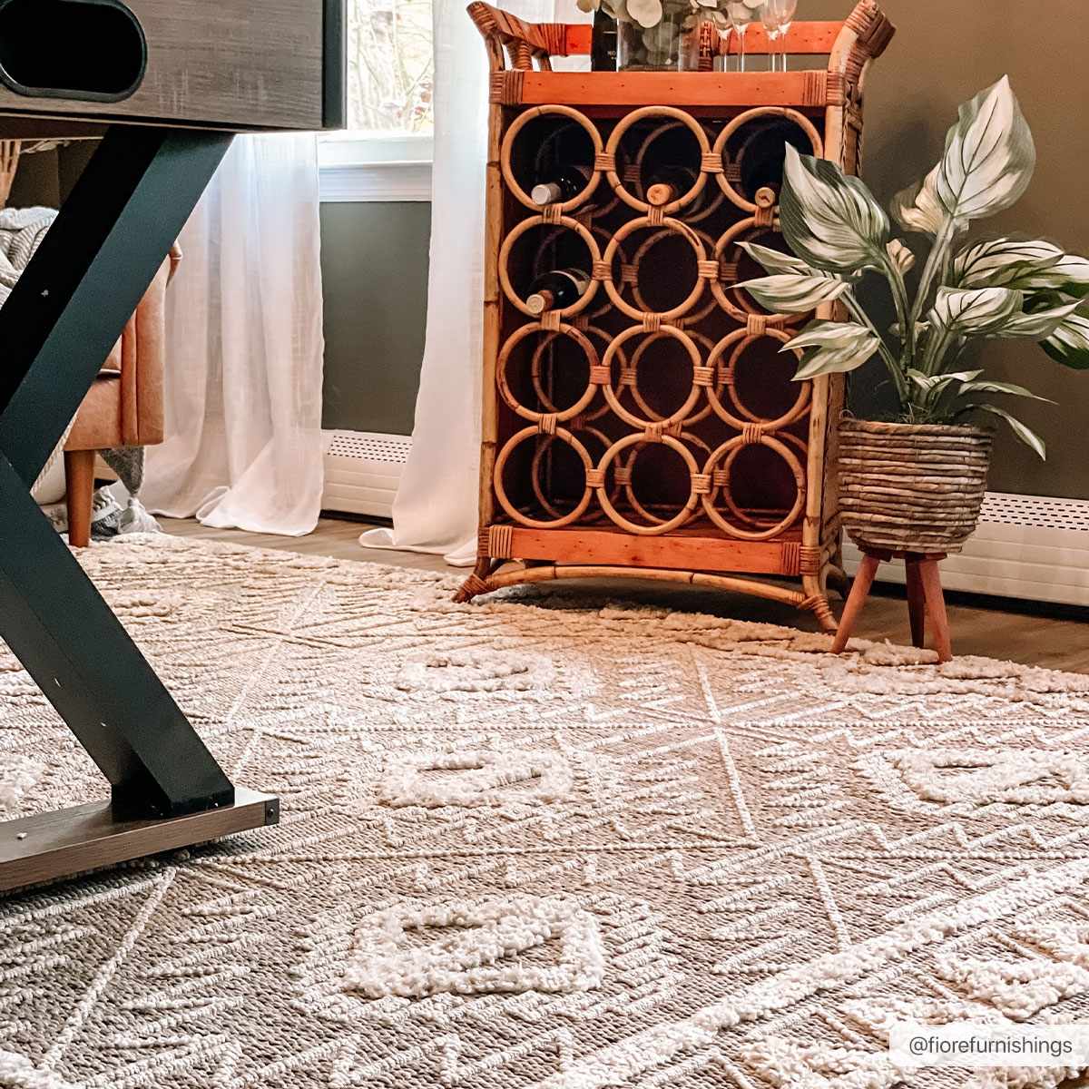 Flat woven Silver, Gray and Beige Geometrical Texture Area Rug - Image 10