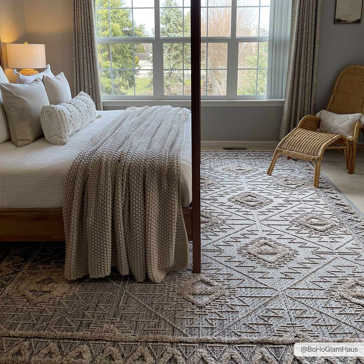 Flat woven Silver, Gray and Beige Geometrical Texture Area Rug - Image 12