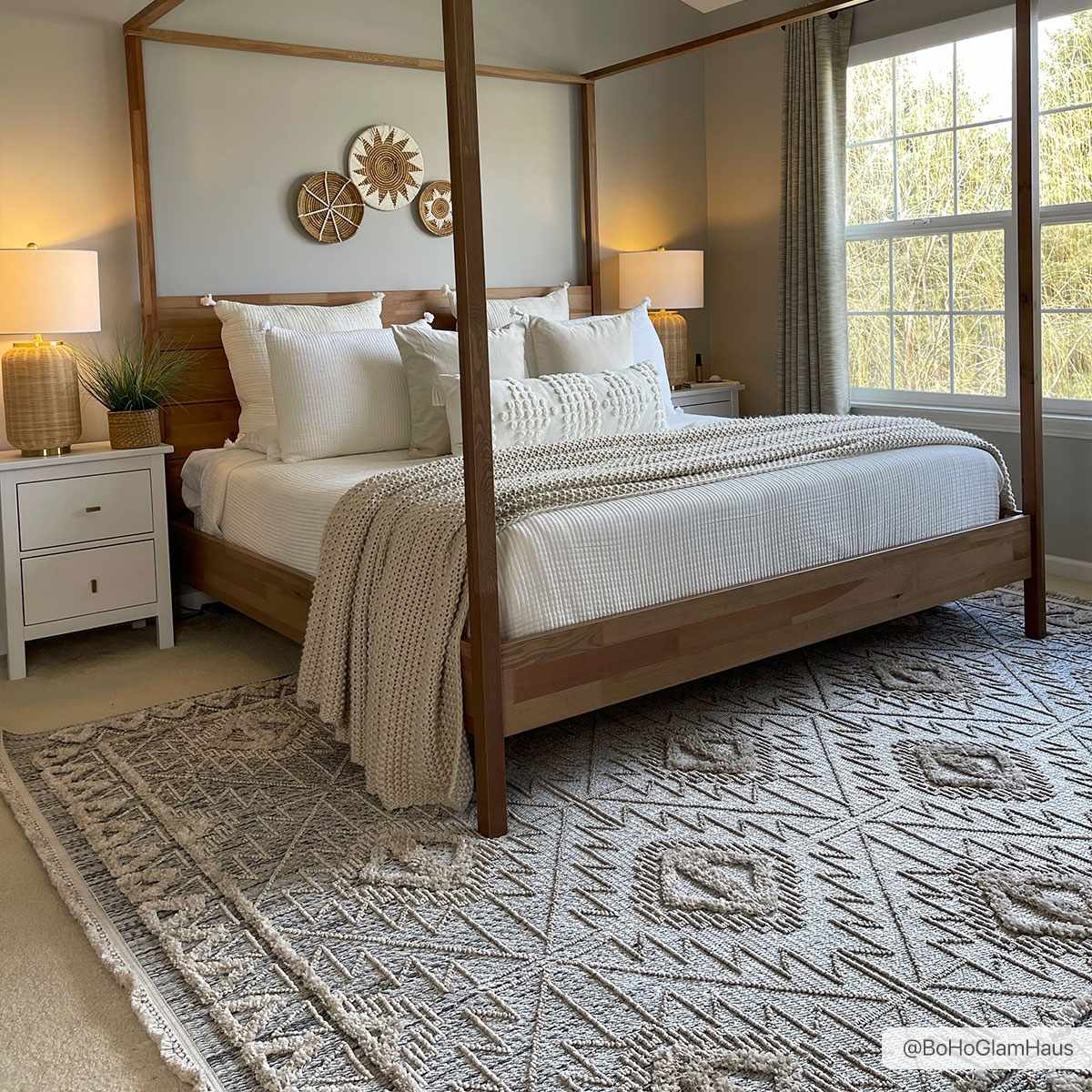 Flat woven Silver, Gray and Beige Geometrical Texture Area Rug - Image 2