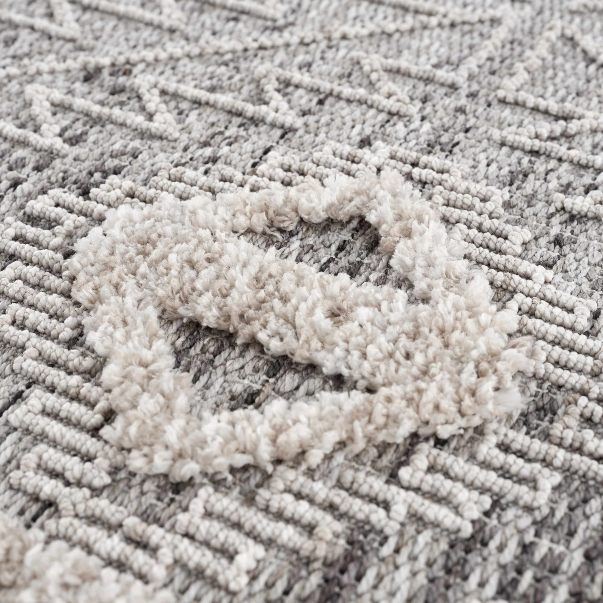 Flat woven Silver, Gray and Beige Geometrical Texture Area Rug - Image 25