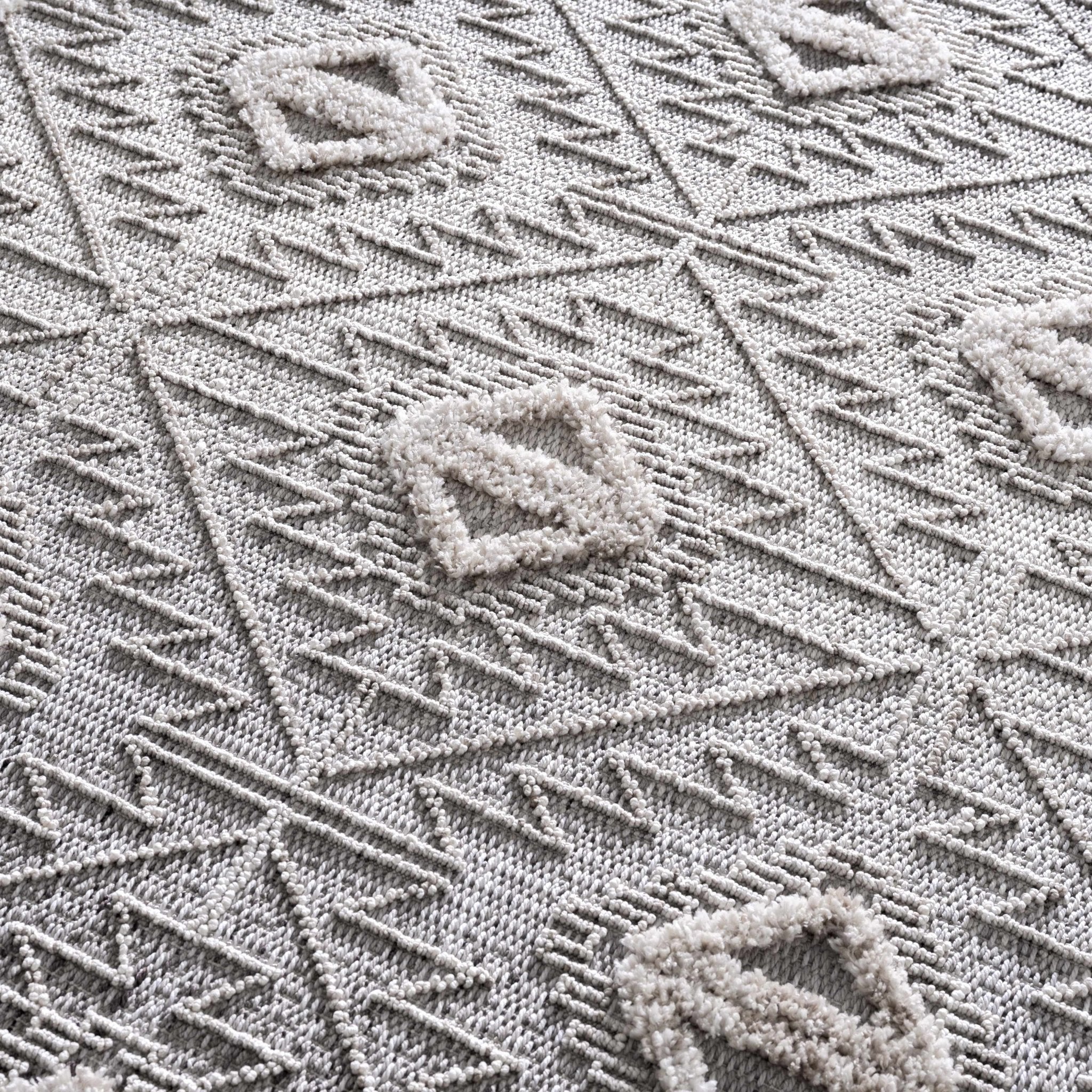 Flat woven Silver, Gray and Beige Geometrical Texture Area Rug - Image 27