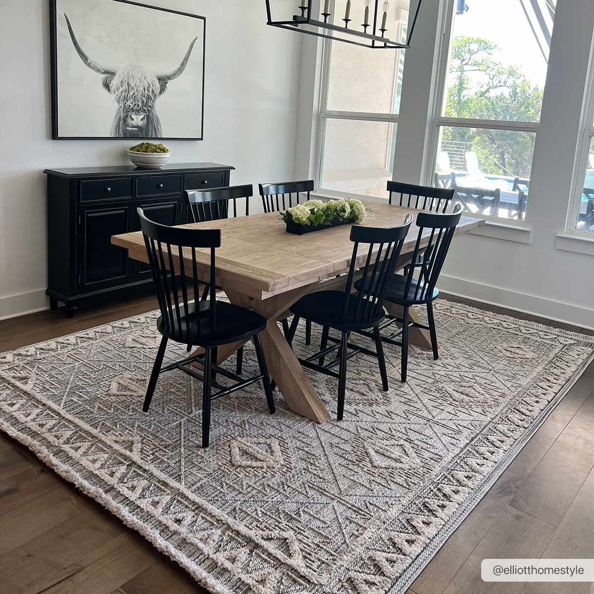 Flat woven Silver, Gray and Beige Geometrical Texture Area Rug - Image 7