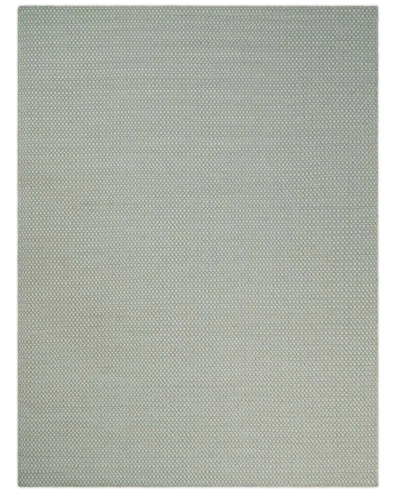 Flatwoven Dhurrie 8x10 and 9x12 Modern Checkered Gray and Ivory Wool Area Rug, Layering Rug | TRDCP832 - Image 12