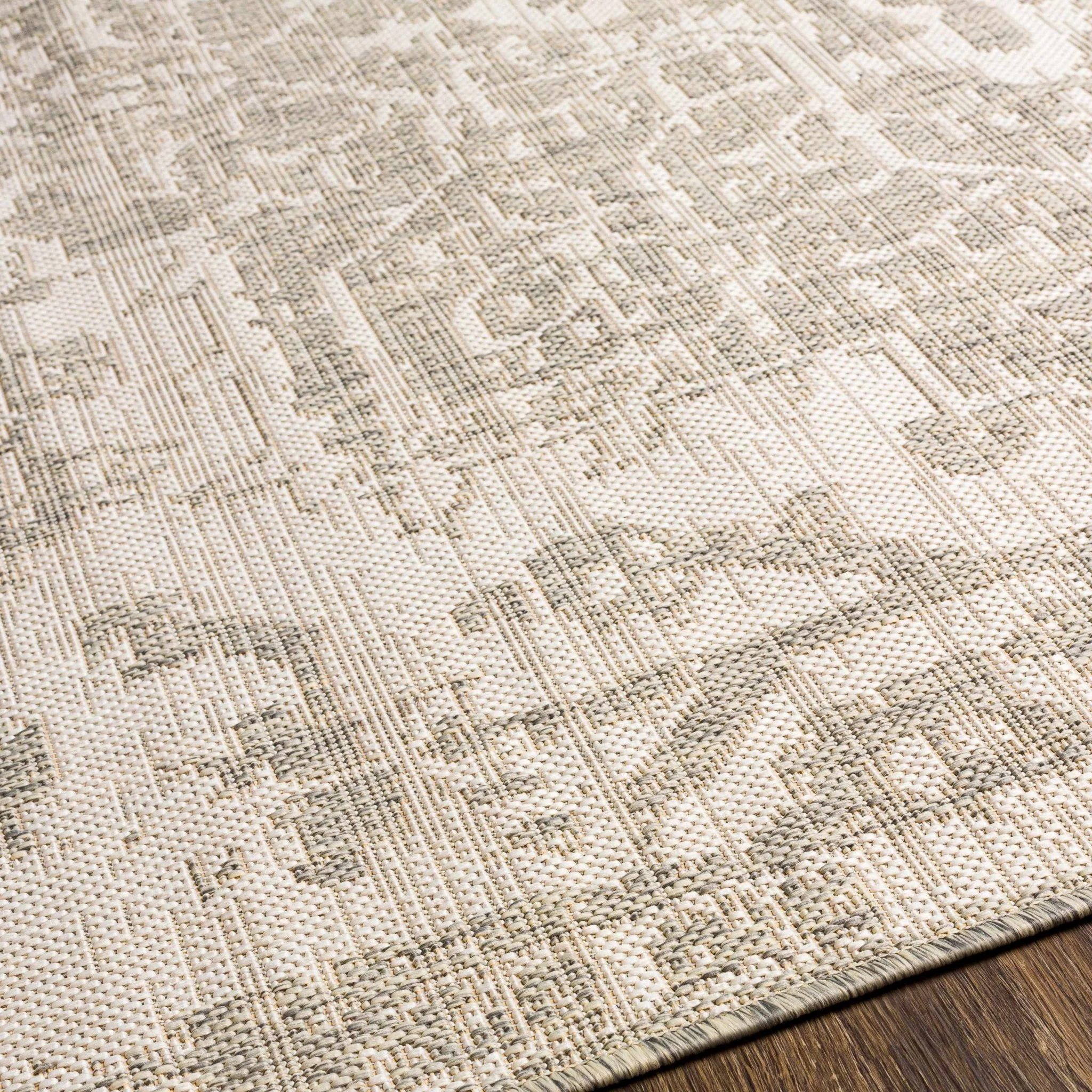 Ivory and Beige Traditional Medallion Design indoor and outdoor Area Rug - Image 12