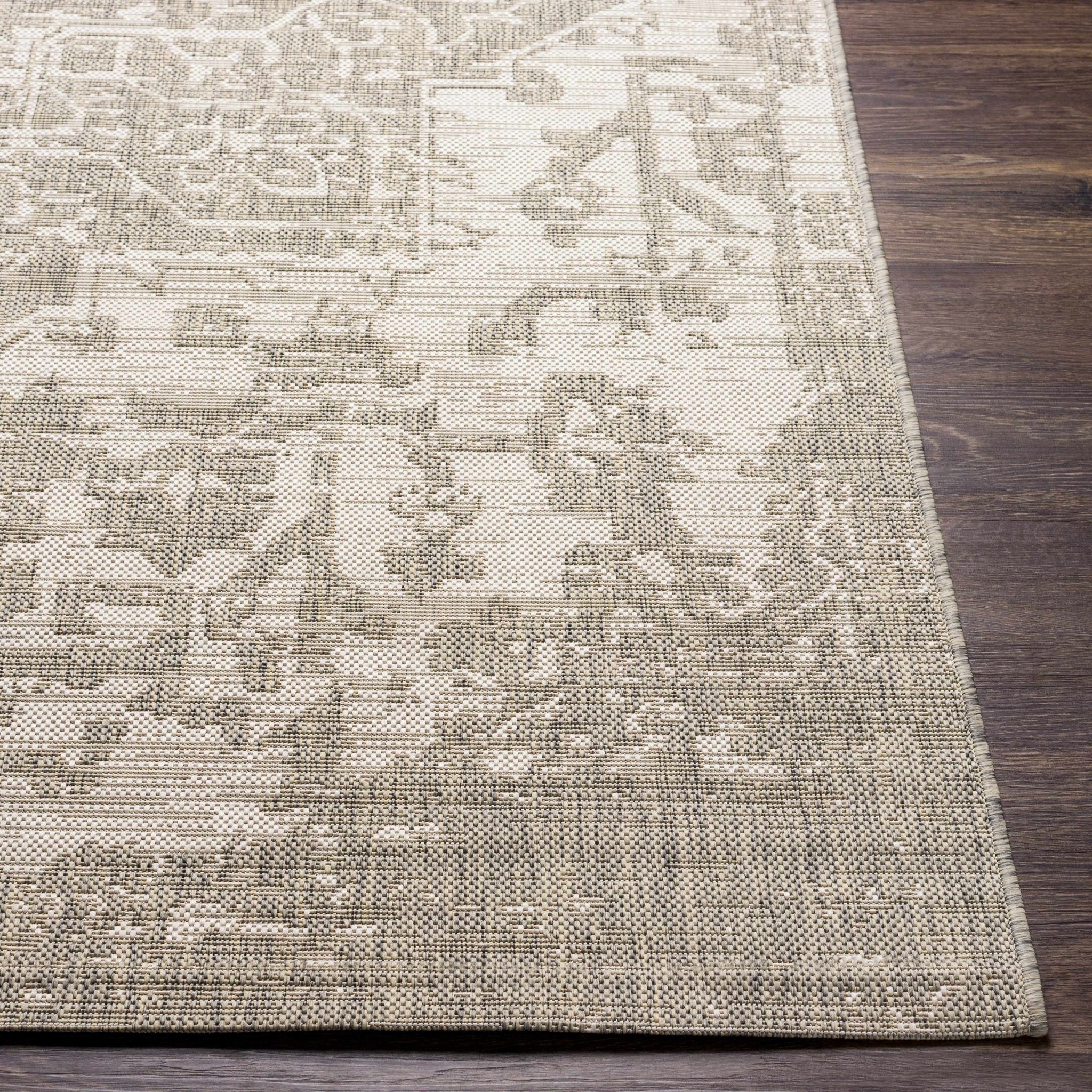 Ivory and Beige Traditional Medallion Design indoor and outdoor Area Rug - Image 15