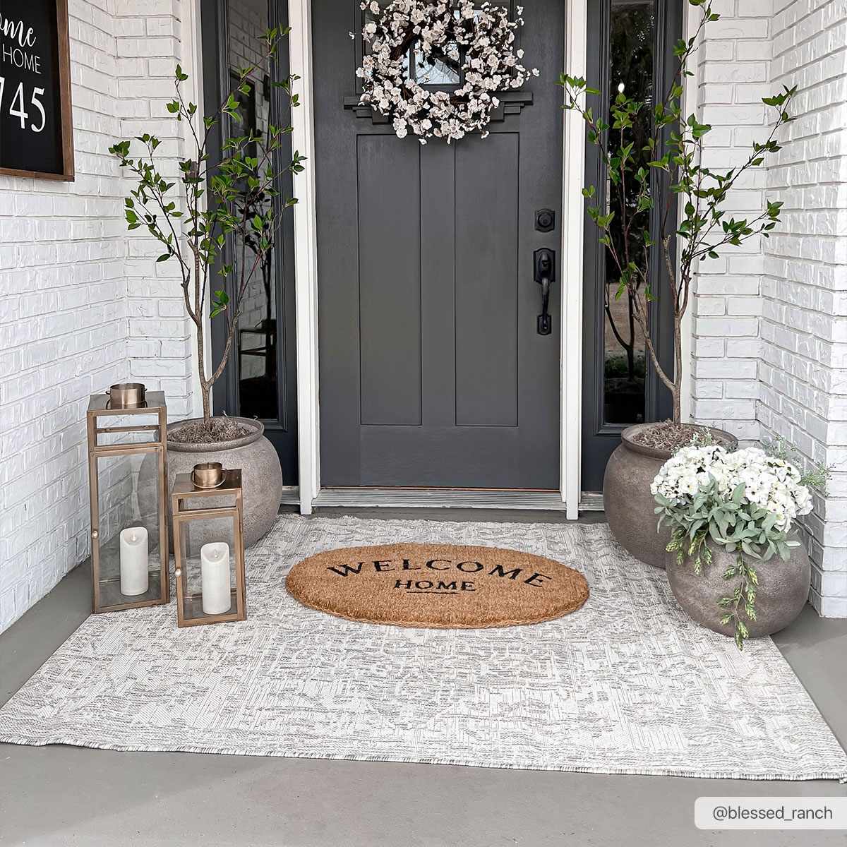 Ivory and Beige Traditional Medallion Design indoor and outdoor Area Rug - Image 5