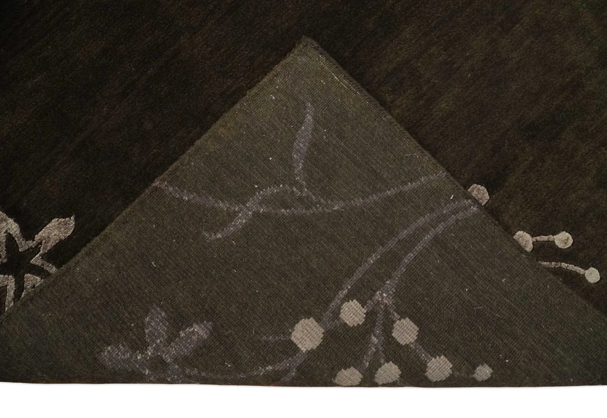 Floral 6x8 Dark Brown and Copper Wool and Silk Hand Woven Rug | HL7 - Image 7