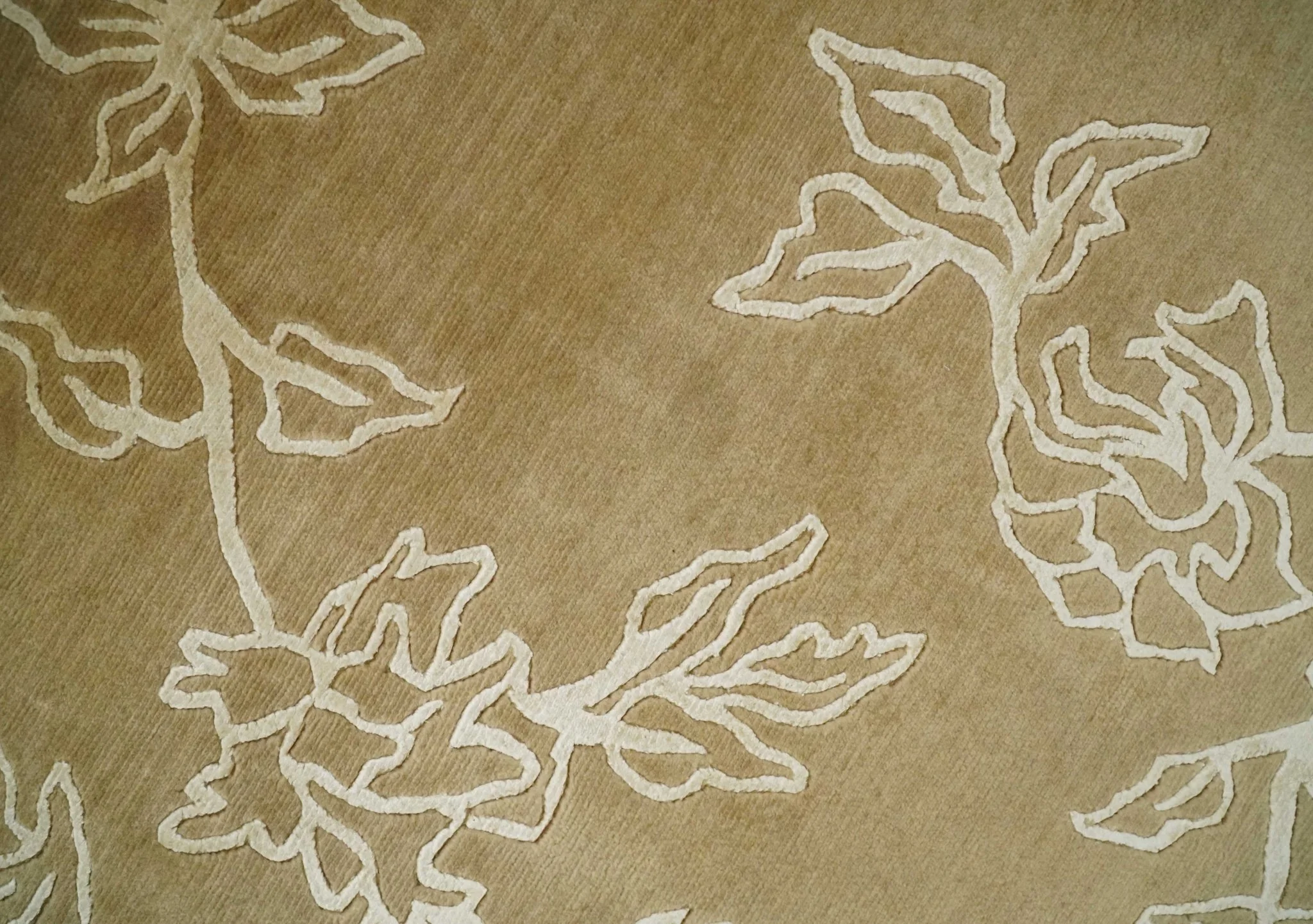 Contemporary Floral 6x8 Brown and Ivory Wool Hand Woven Rug | HL6 - Image 7