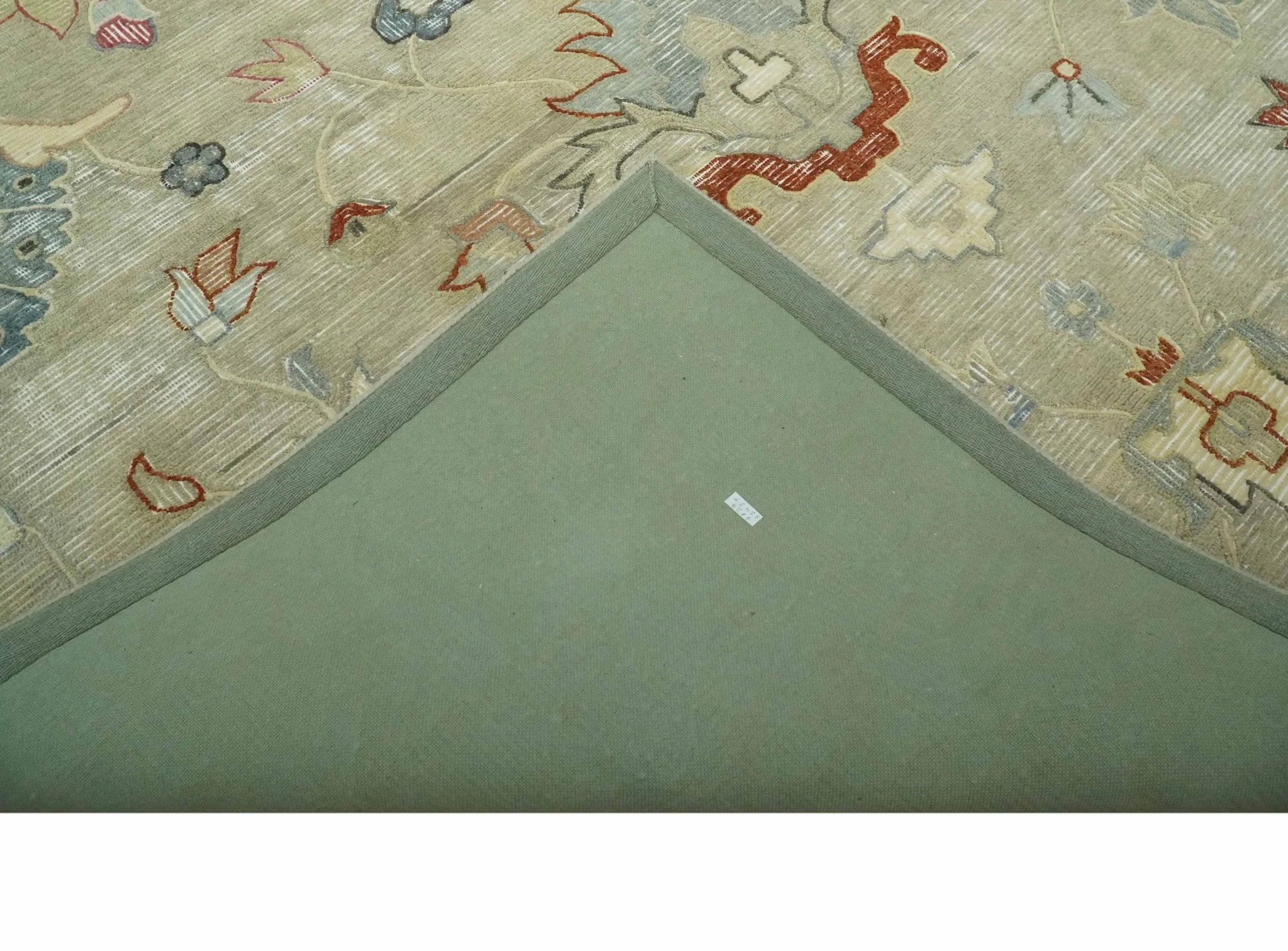 Traditional Floral 8x10 Beige Hand Tufted Oriental distressed wool area rug - Image 7