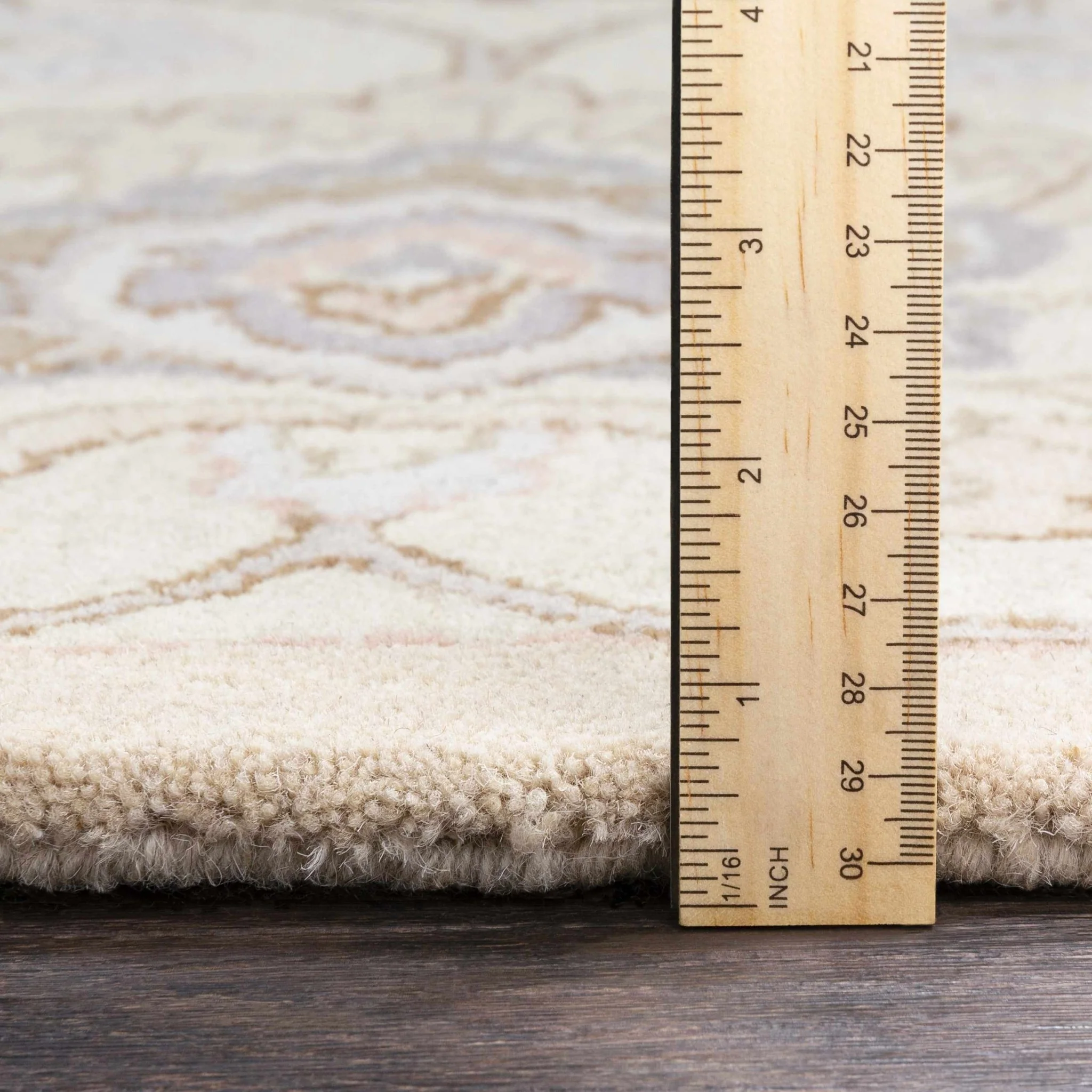 Floral Beige, Tan, Violet and Brown Traditional Hand Tufted wool area Rug - Image 14