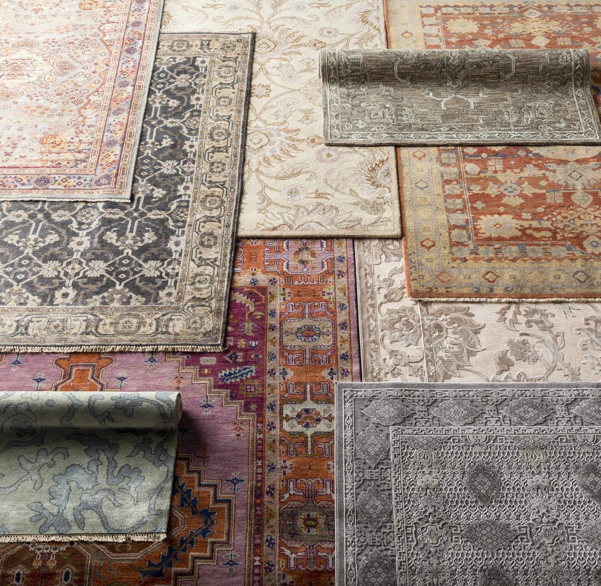 Floral Beige, Tan, Violet and Brown Traditional Hand Tufted wool area Rug - Image 15